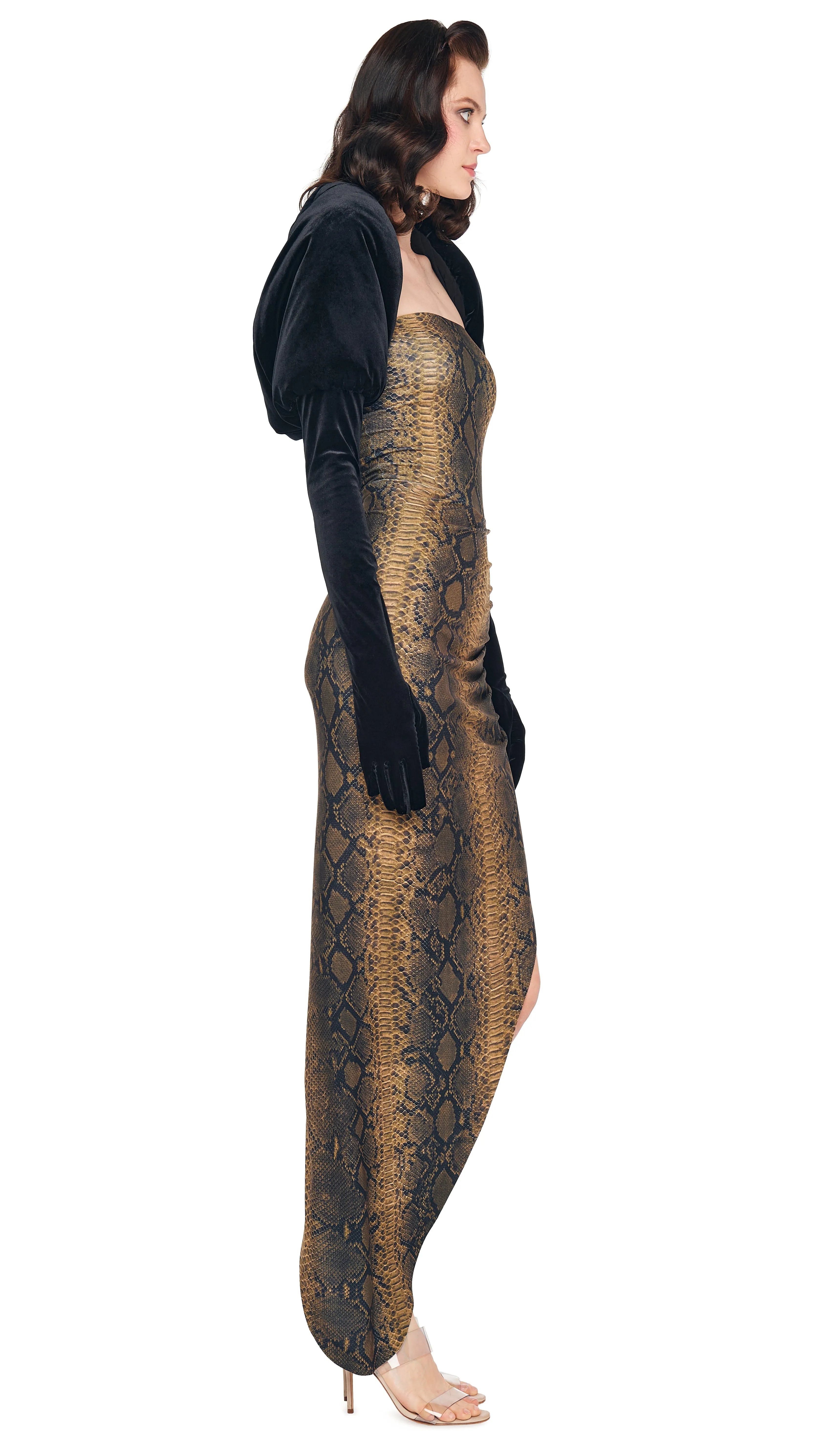 STRAPLESS SIDE DRAPE GOWN sold by Norma Kamali product image thumbnail 4