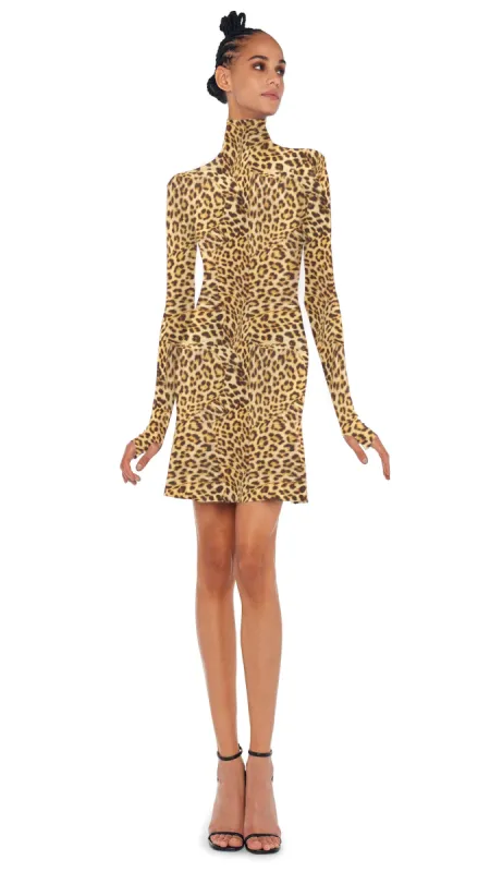 LONG SLEEVE TURTLE FISHTAIL MINI DRESS sold by Norma Kamali