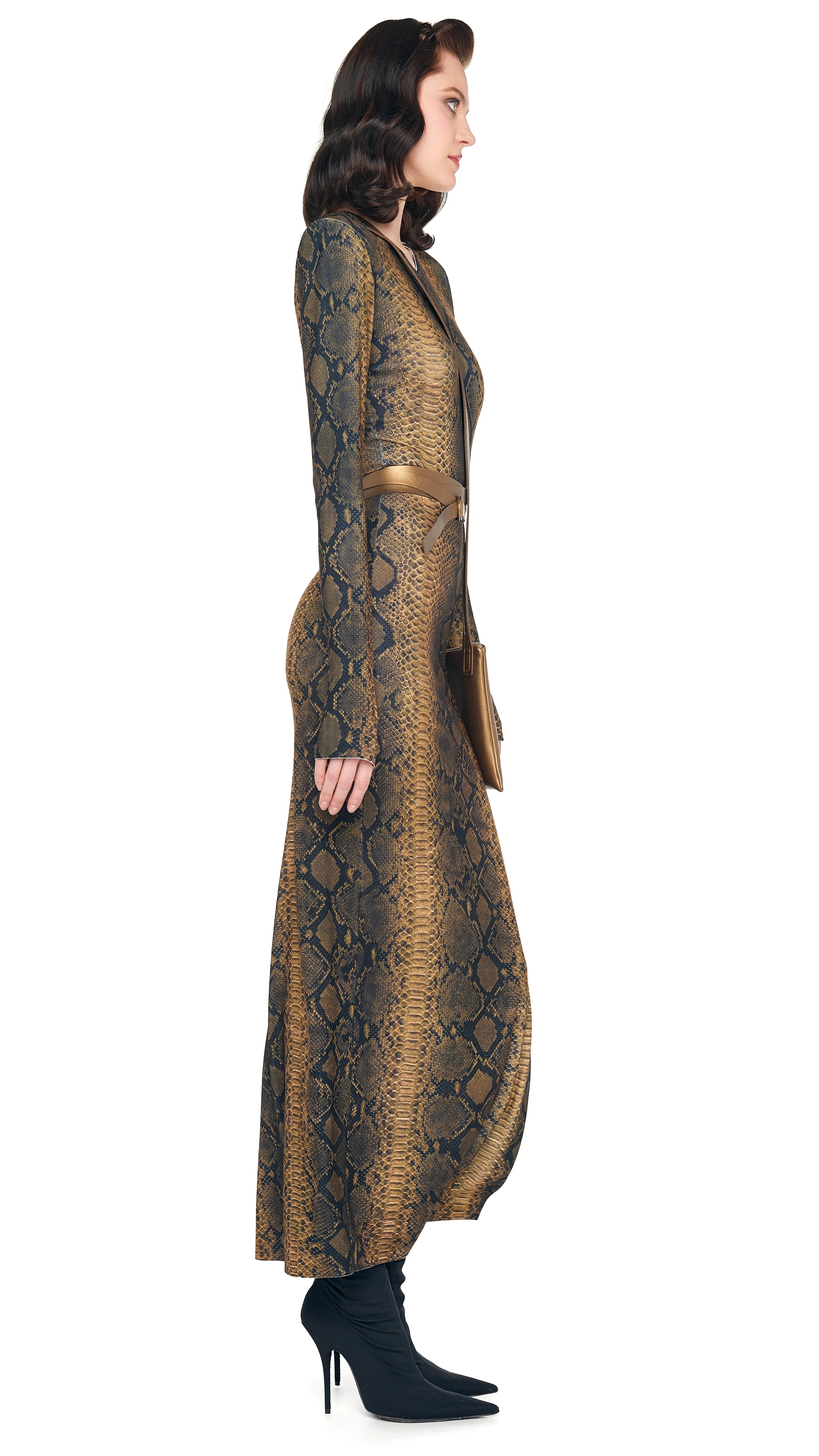 LS SHOULDER PAD SIDE SLIT GOWN sold by Norma Kamali product image thumbnail 4