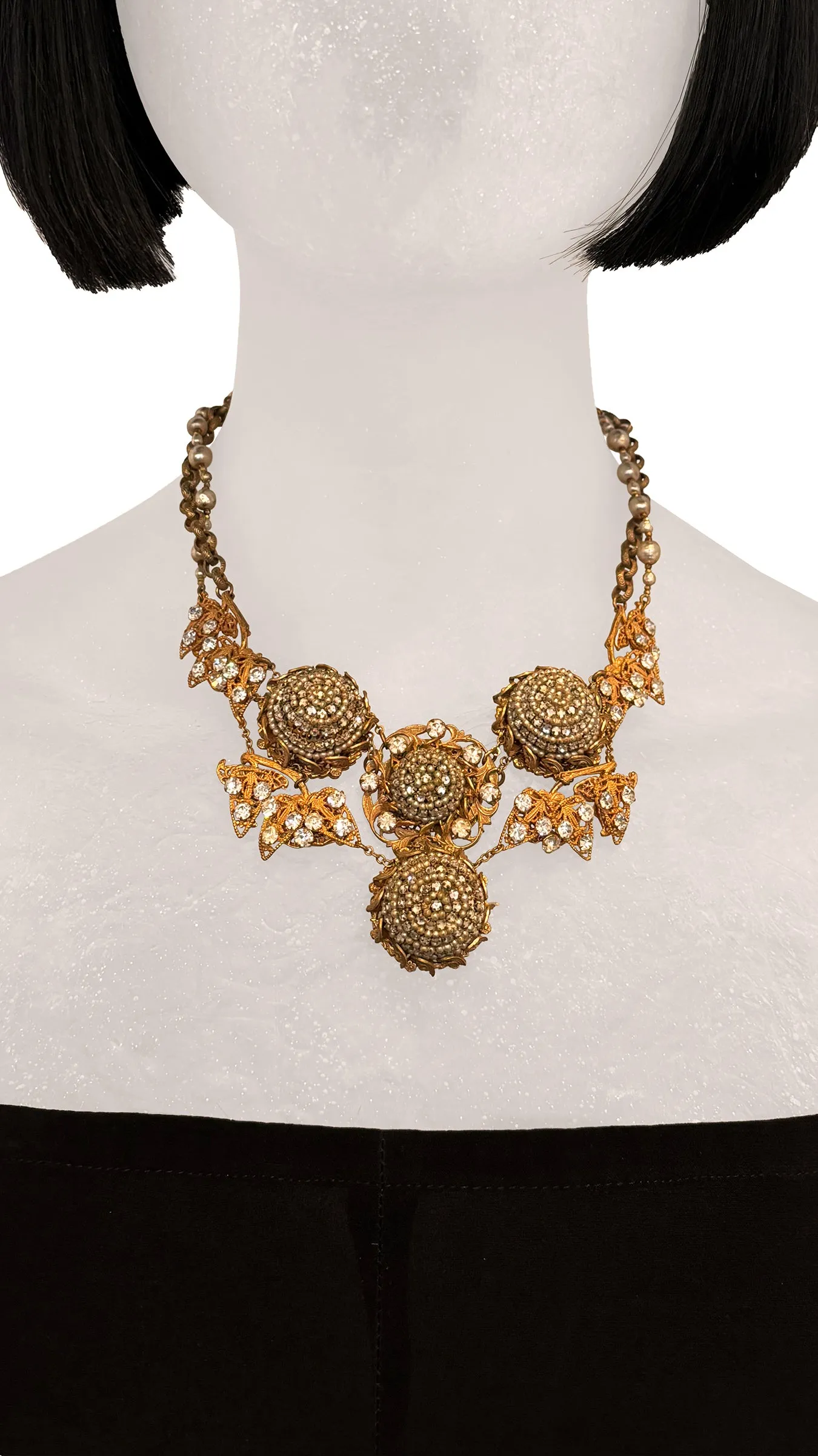 MIRIAM HASKELL STONE/BRASS NECKLACE sold by Norma Kamali product image thumbnail 2