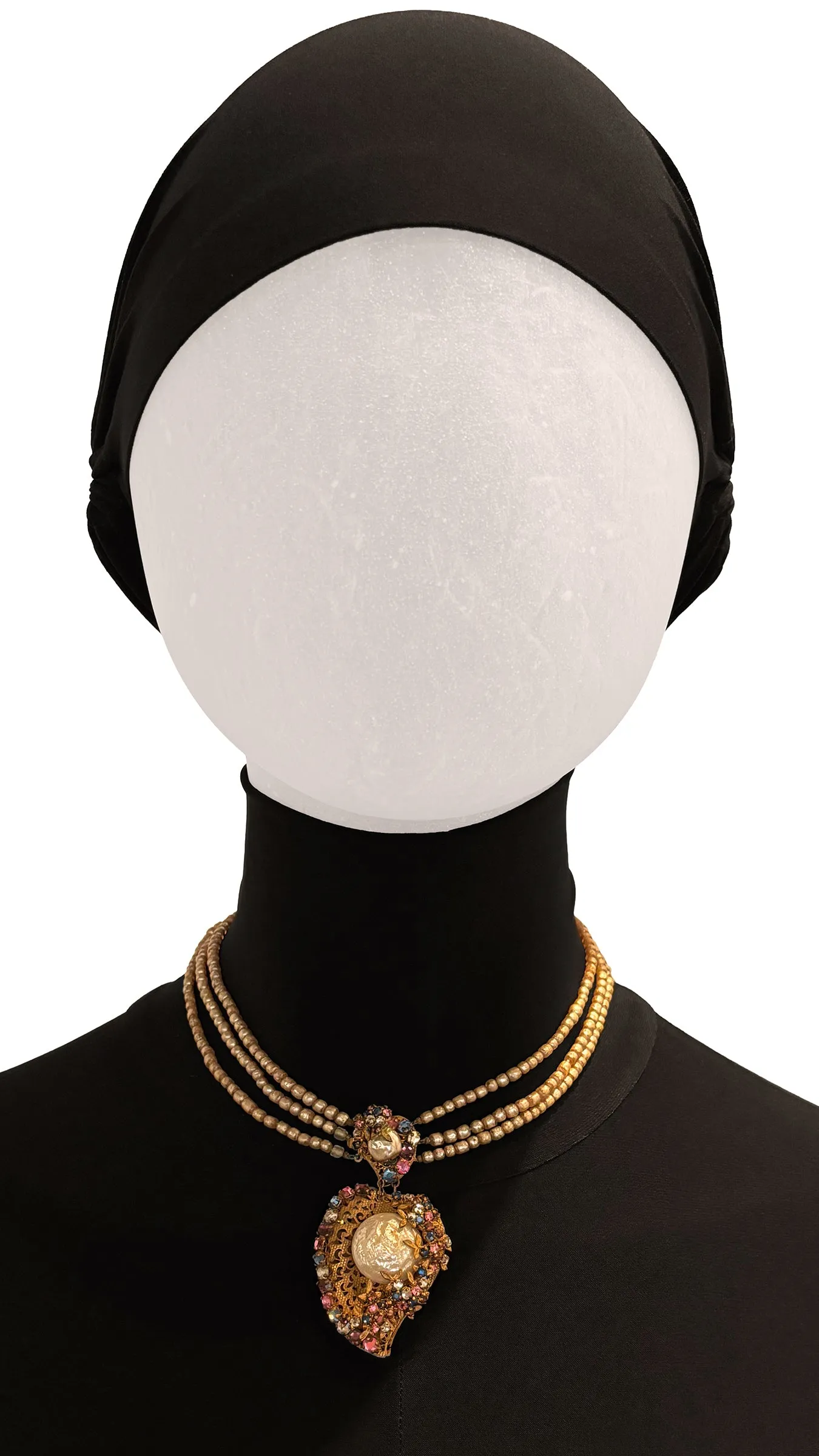 MIRIAM HASKELL BEADED BRASS/STONE NECKLACE AND BRACELET SET sold by Norma Kamali product image thumbnail 2