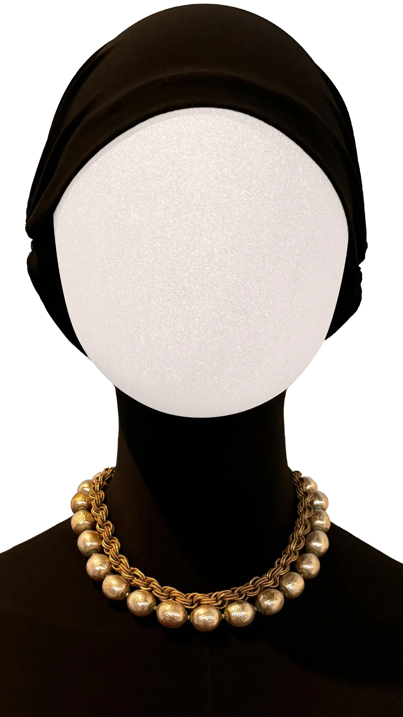 MIRIAM HASKELL PEARL/BRASS CHAIN NECKLACE sold by Norma Kamali product image thumbnail 2