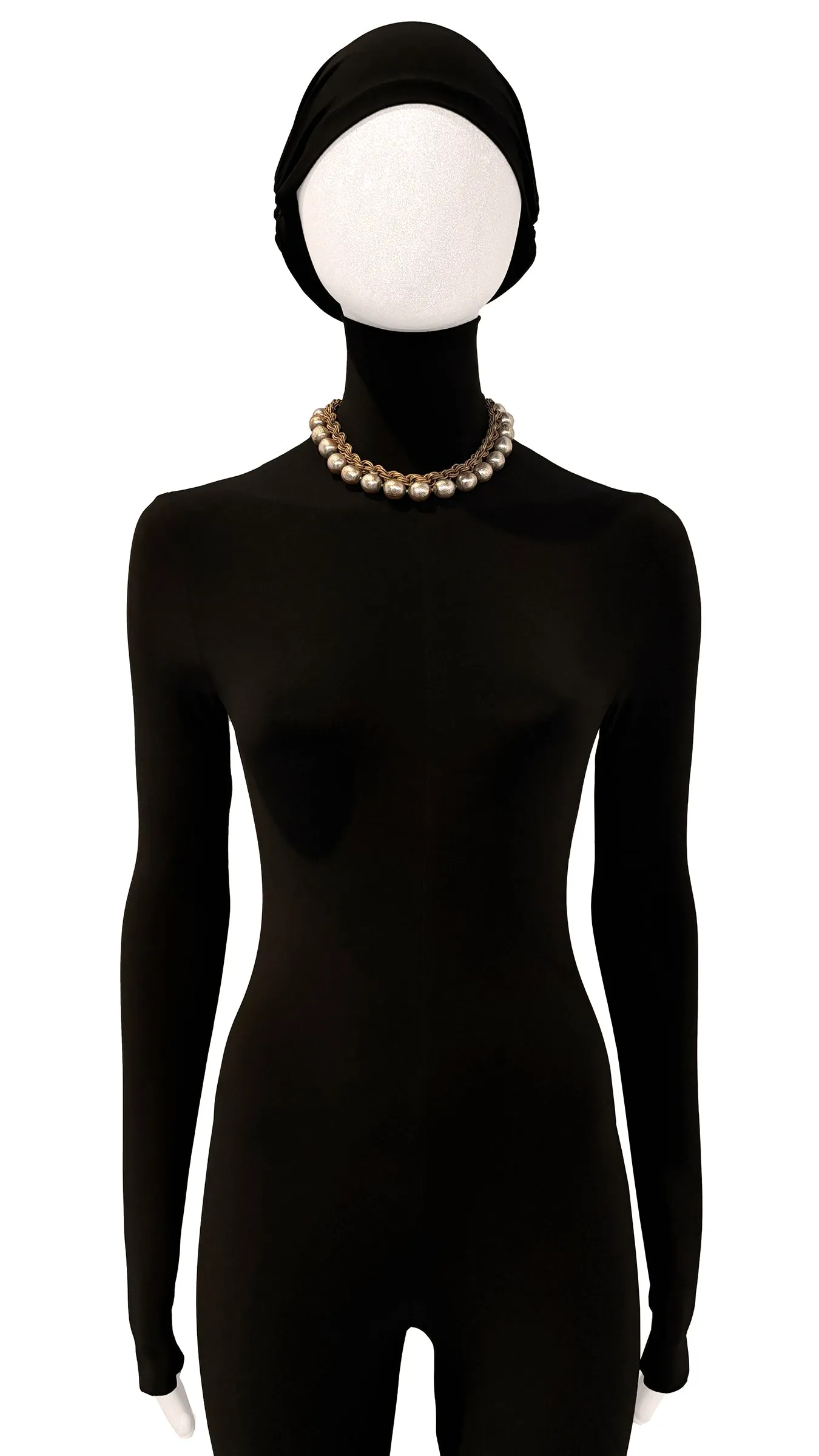 MIRIAM HASKELL PEARL/BRASS CHAIN NECKLACE sold by Norma Kamali