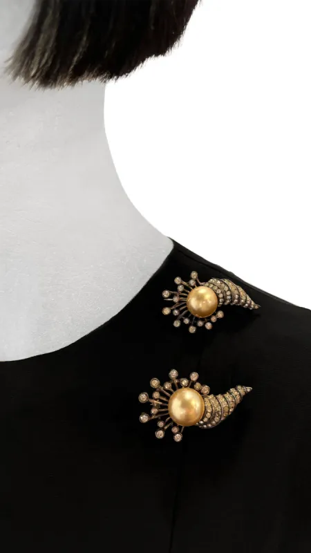 EISENBERG STONE/PEARL BROOCH SET sold by Norma Kamali