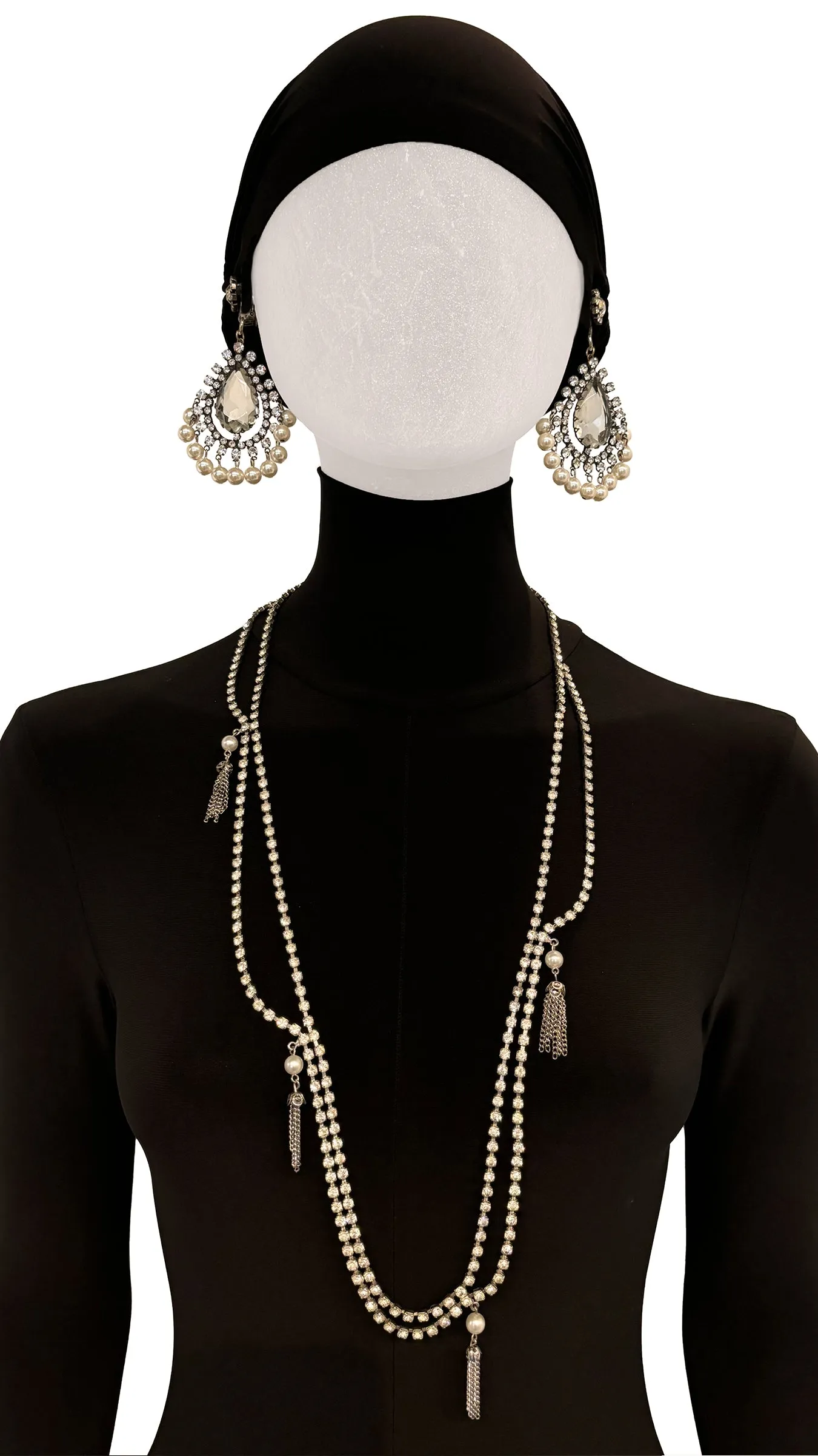 STONE/PEARL EARRINGS AND NECKLACE SET sold by Norma Kamali product image thumbnail 2