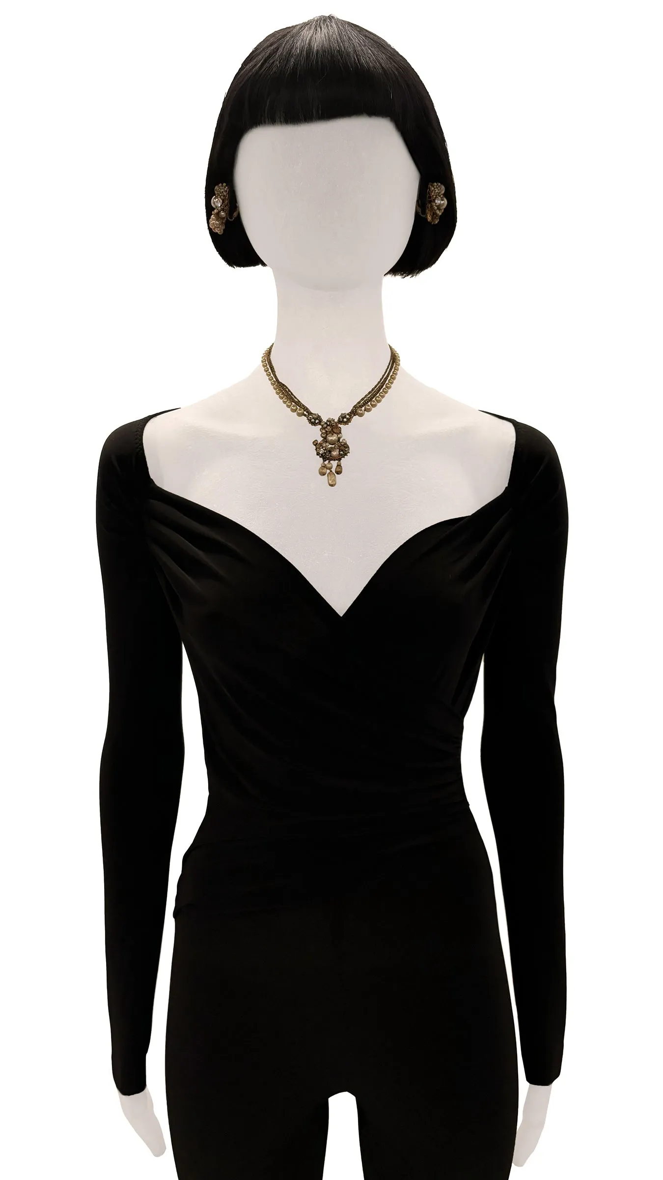 ROBERT DEMARIO BEADED NECKLACE AND EARRINGS SET sold by Norma Kamali