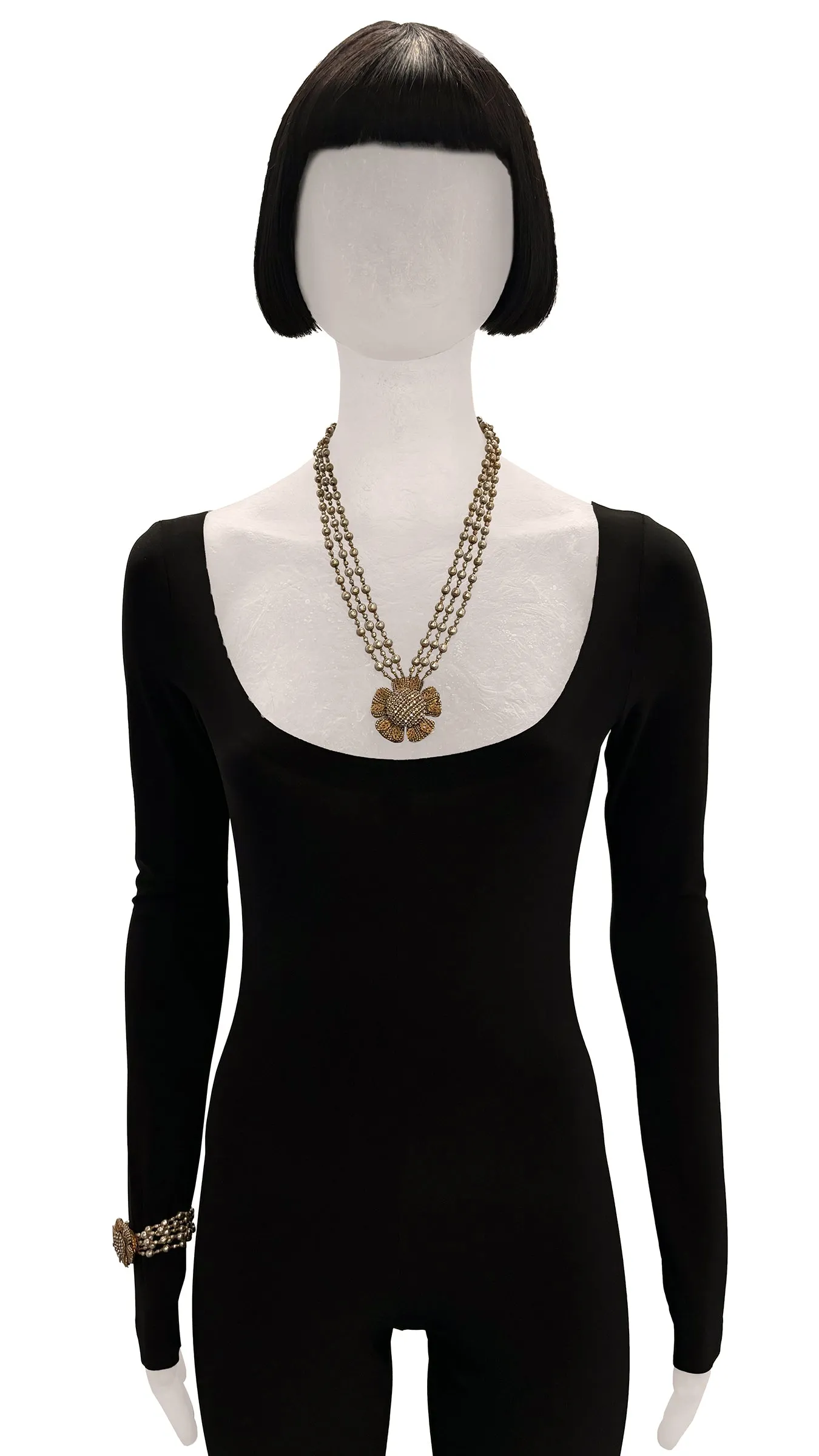 MIRIAM HASKELL BEADED PENDANT NECKLACE AND BRACELET SET sold by Norma Kamali