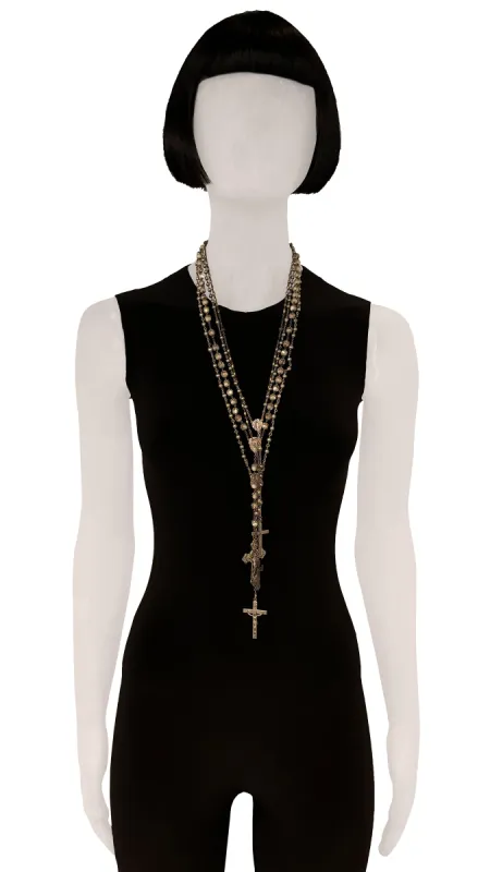 BEADED CROSS NECKLACE SET OF 4 sold by Norma Kamali