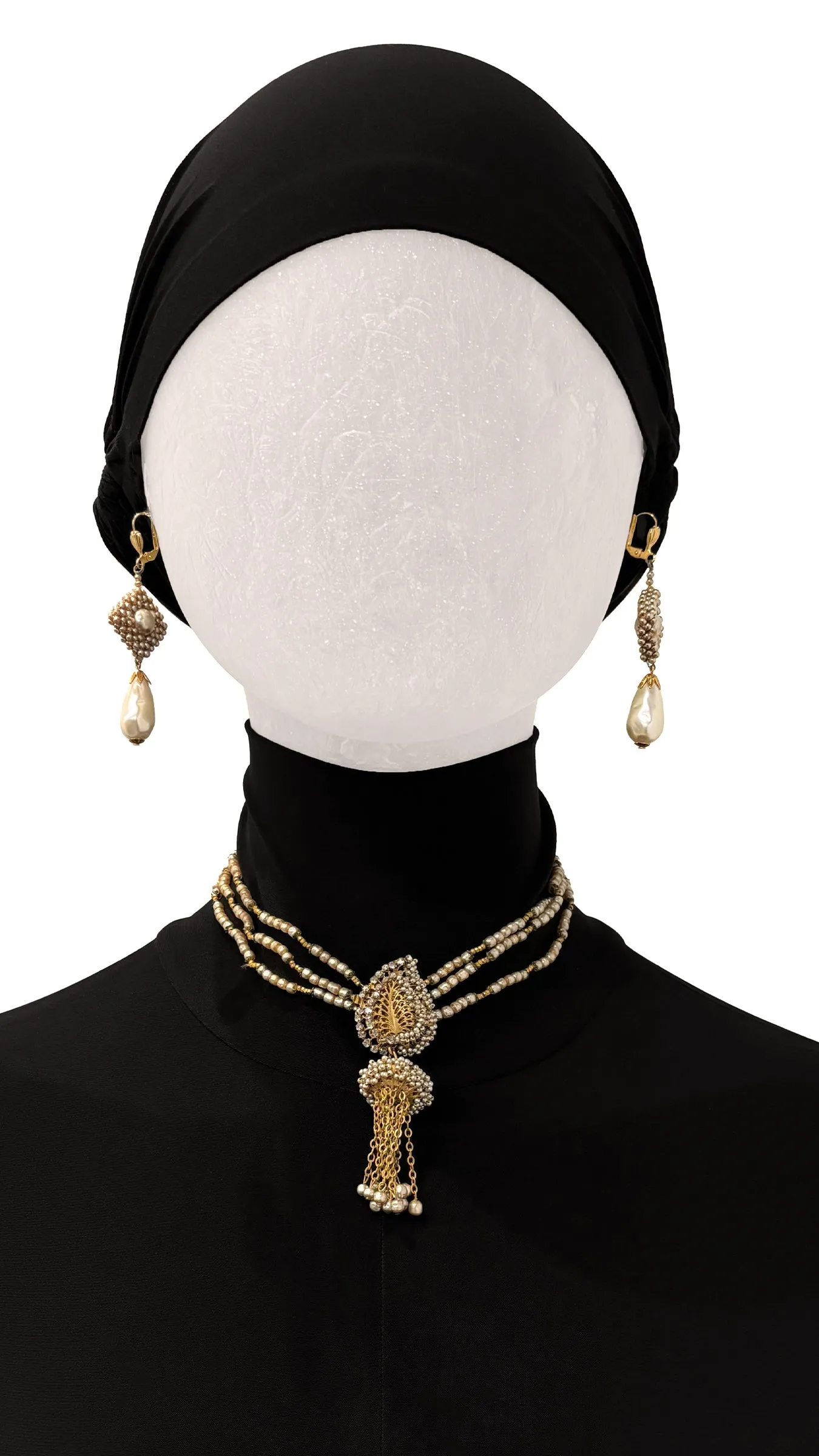 MIRIAM HASKELL BEADED EARRINGS AND DROP NECKLACE SET sold by Norma Kamali product image thumbnail 2