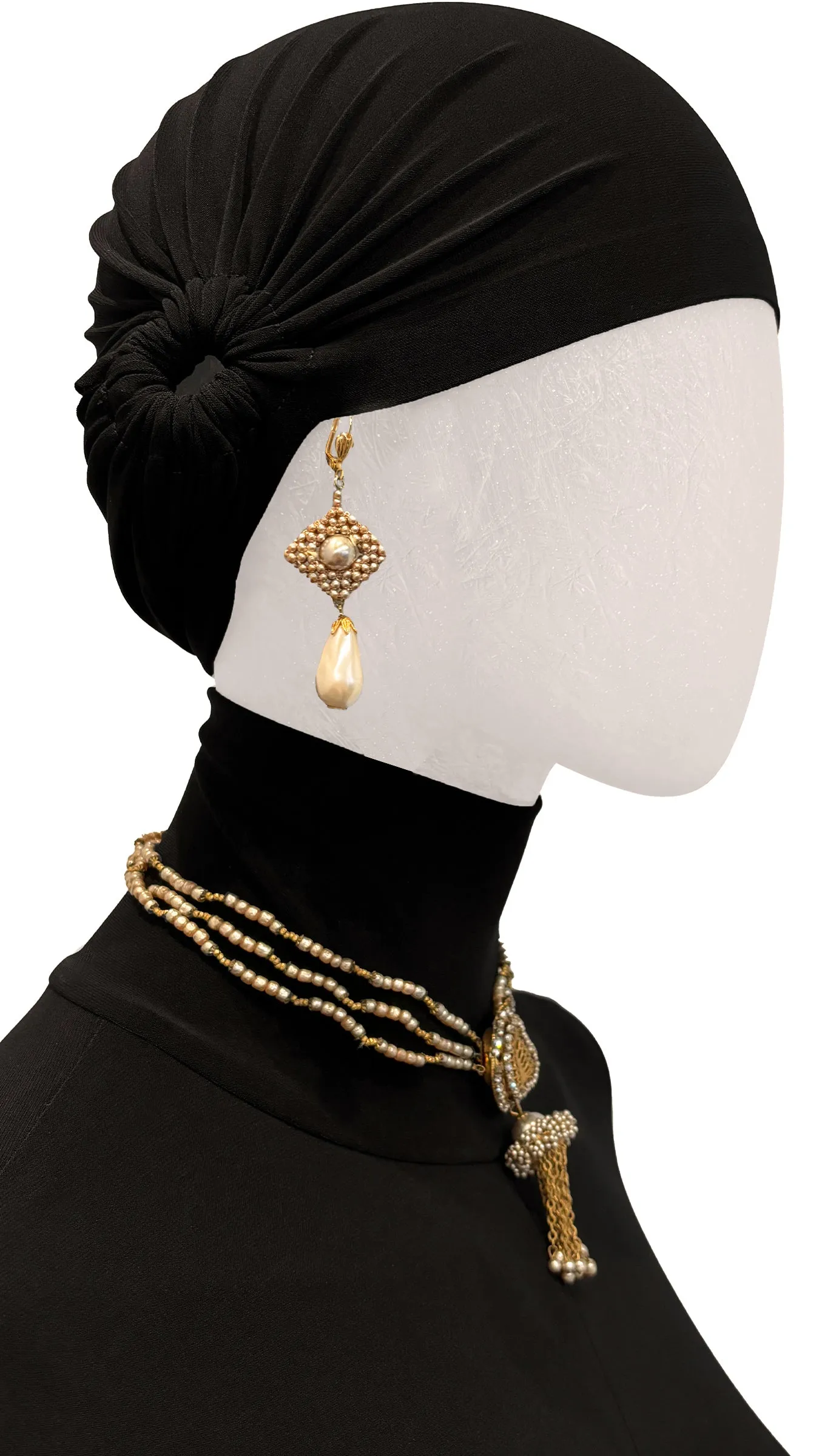 MIRIAM HASKELL BEADED EARRINGS AND DROP NECKLACE SET sold by Norma Kamali product image thumbnail 3