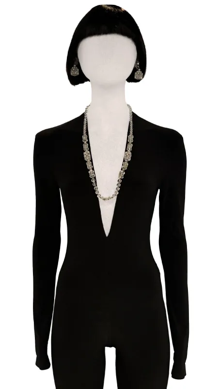 MIRIAM HASKELL CRYSTAL DICE EARRINGS AND NECKLACE sold by Norma Kamali