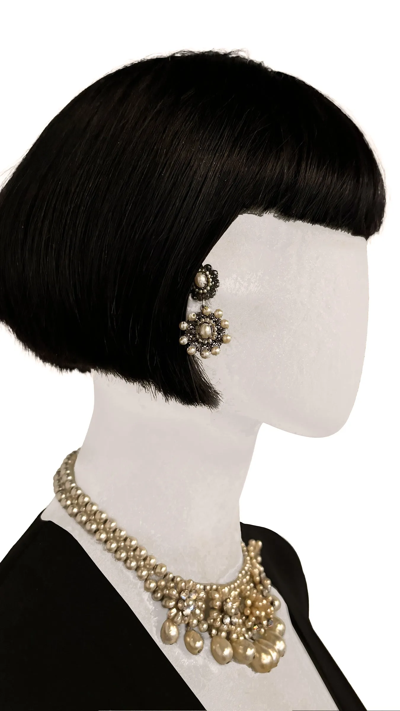 PEARL EARRINGS AND DROP NECKLACE SET sold by Norma Kamali product image thumbnail 3