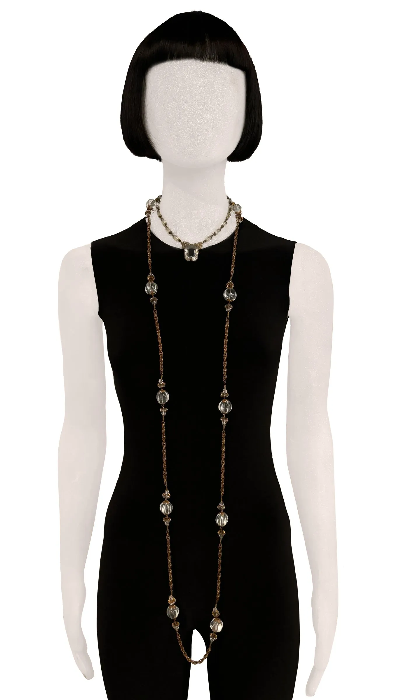 CRYSTAL/BRASS WRAP NECKLACE SET sold by Norma Kamali