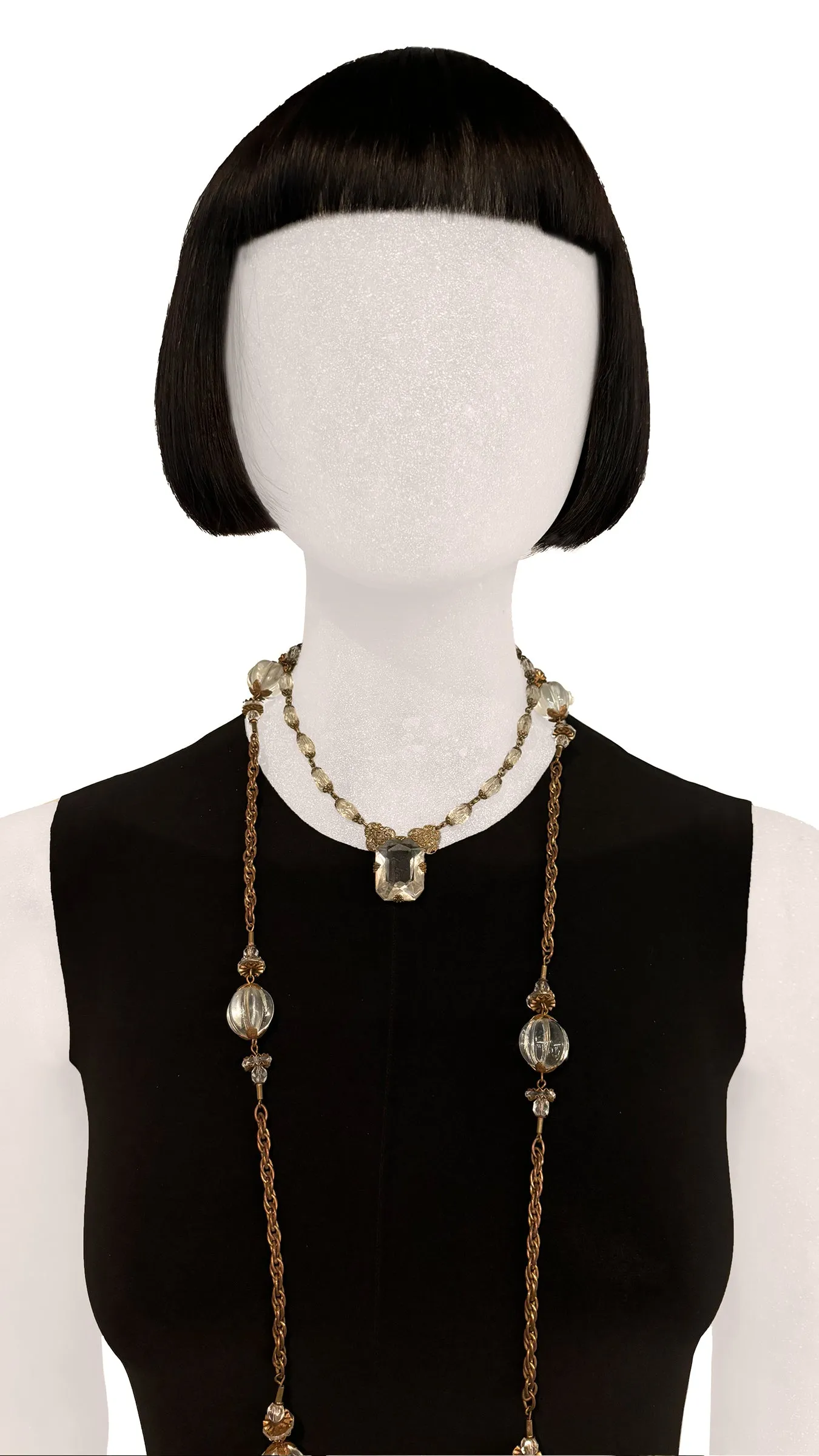 CRYSTAL/BRASS WRAP NECKLACE SET sold by Norma Kamali product image thumbnail 2