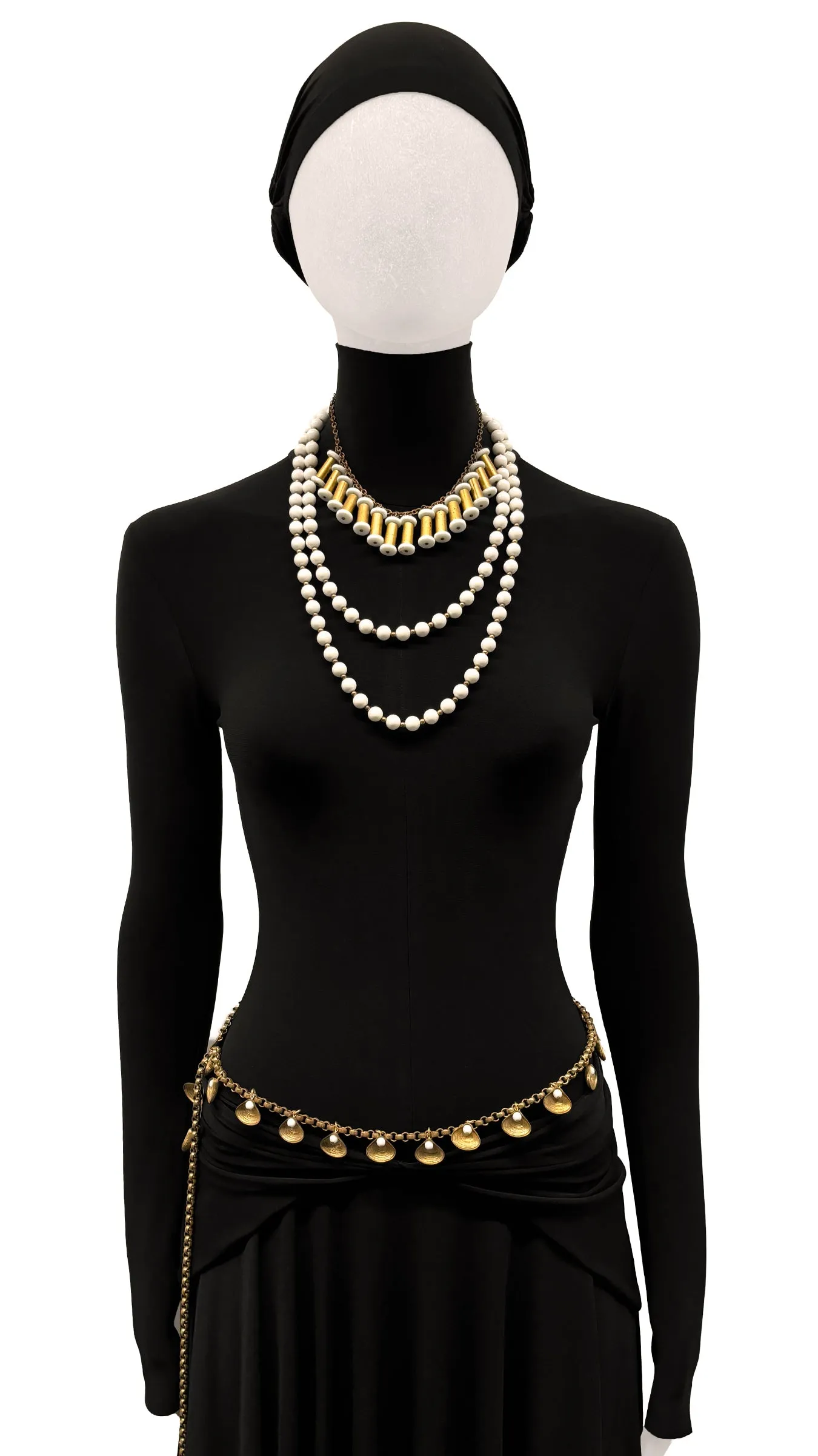 WHITE BEADED NECKLACE sold by Norma Kamali