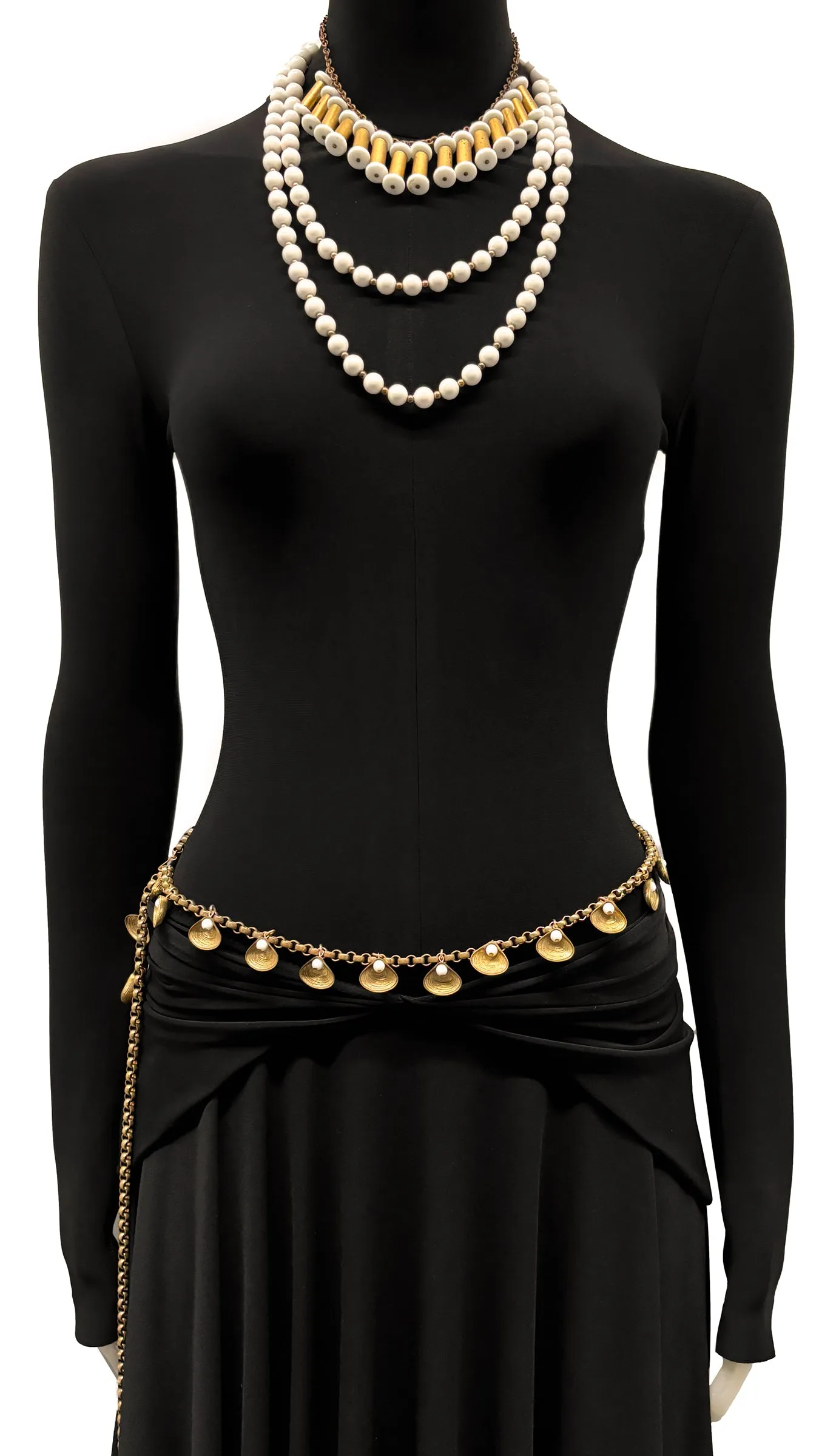 WHITE BEADED NECKLACE sold by Norma Kamali product image thumbnail 2