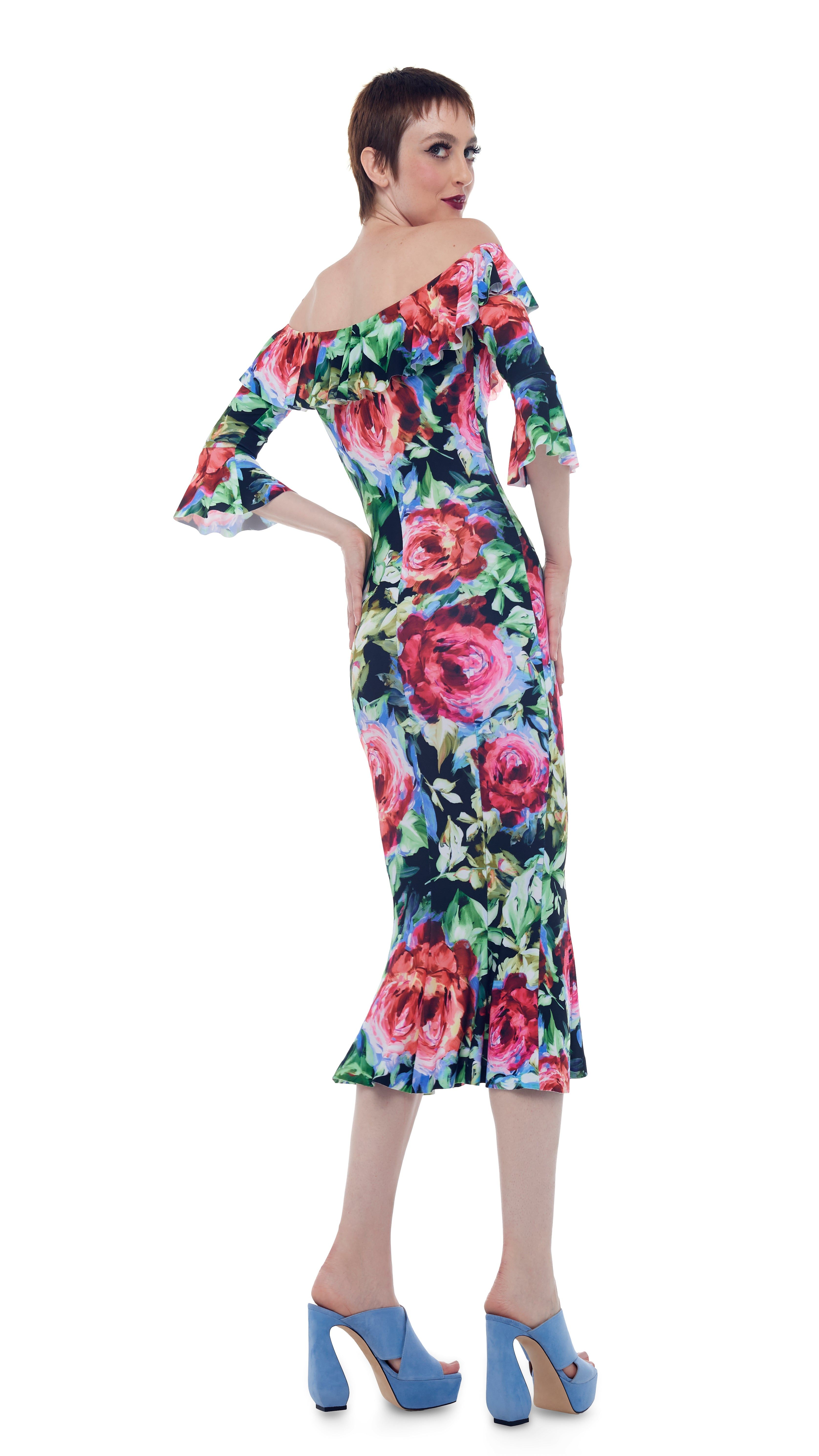 RUFFLE FISHTAIL DRESS sold by Norma Kamali product image thumbnail 4