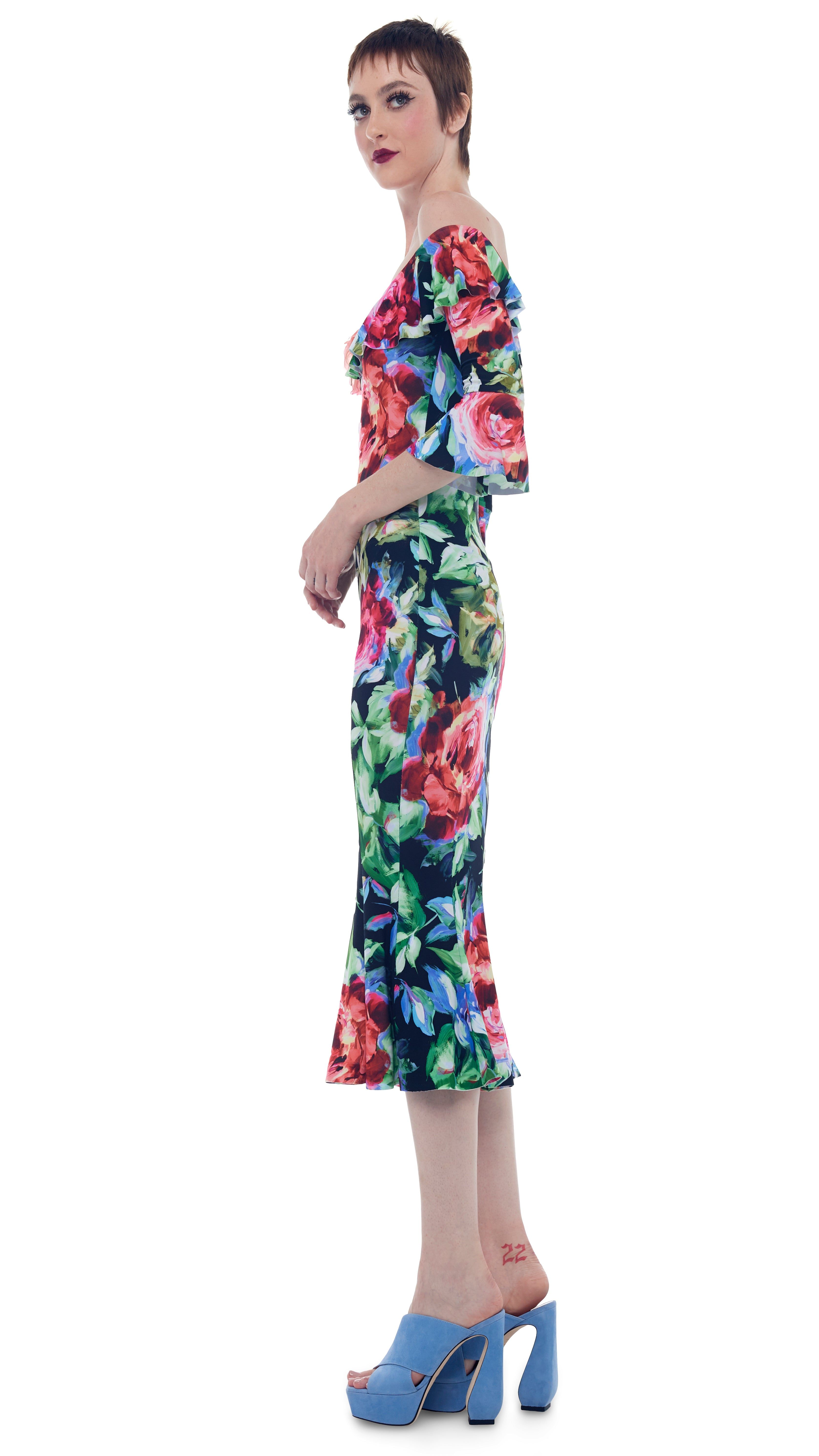 RUFFLE FISHTAIL DRESS sold by Norma Kamali product image thumbnail 2