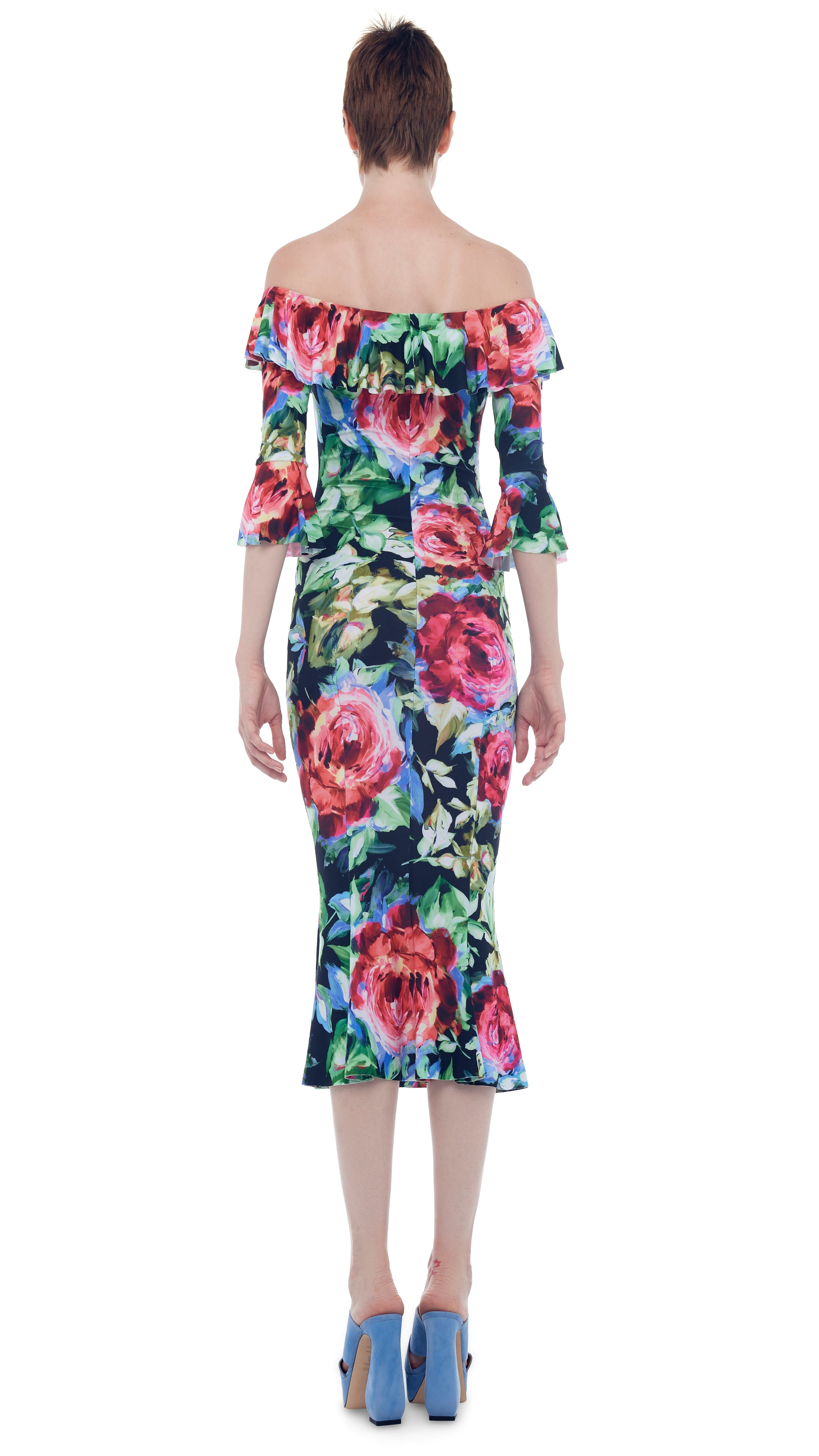 RUFFLE FISHTAIL DRESS sold by Norma Kamali product image thumbnail 3