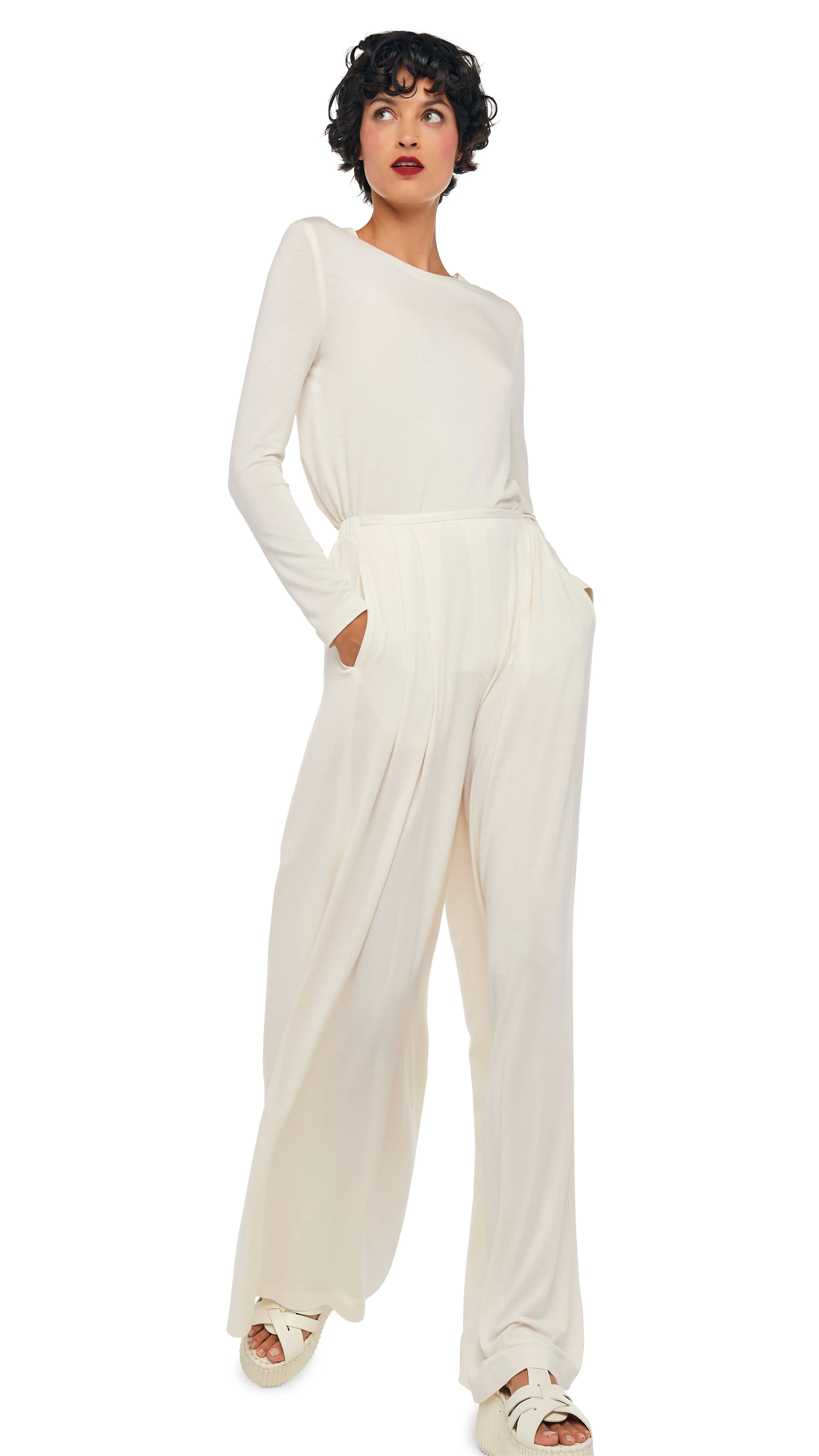 LONG SLEEVE CREW TOP sold by Norma Kamali product image thumbnail 4