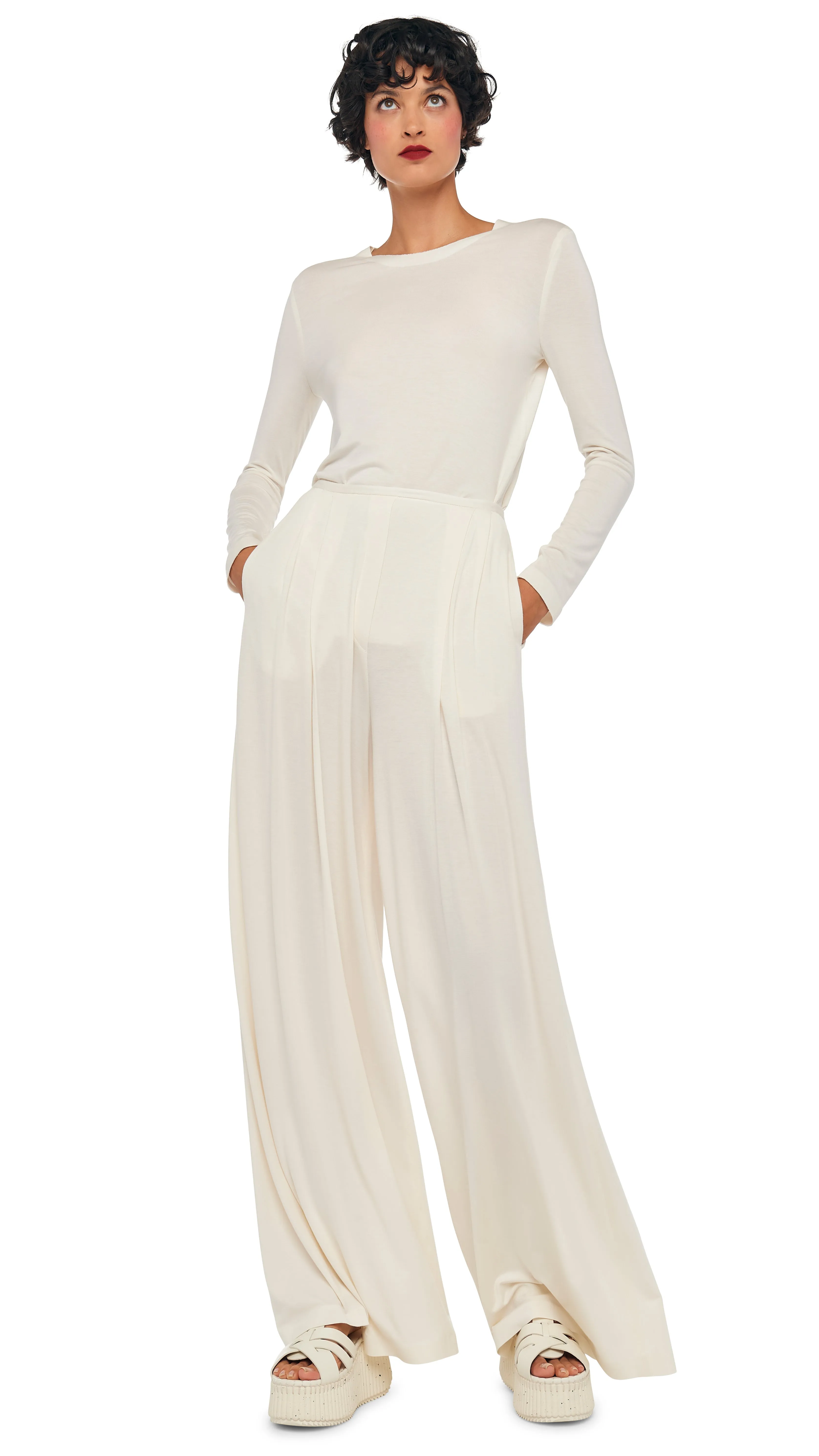 LONG SLEEVE CREW TOP sold by Norma Kamali product image thumbnail 5