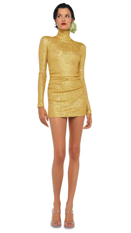 LONG SLEEVE TURTLENECK PICKLEBALL DRESS sold by Norma Kamali