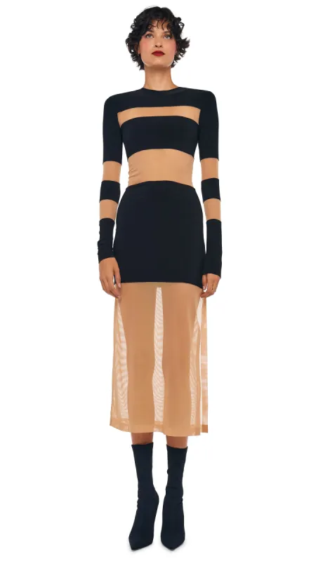 SPLICED INSERT DRESS TO MIDCALF sold by Norma Kamali