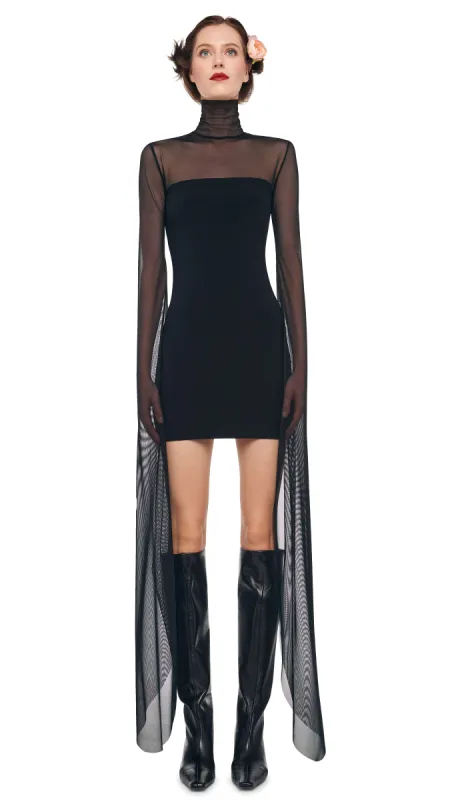 RIBBON SLEEVE TURTLE MINI DRESS sold by Norma Kamali