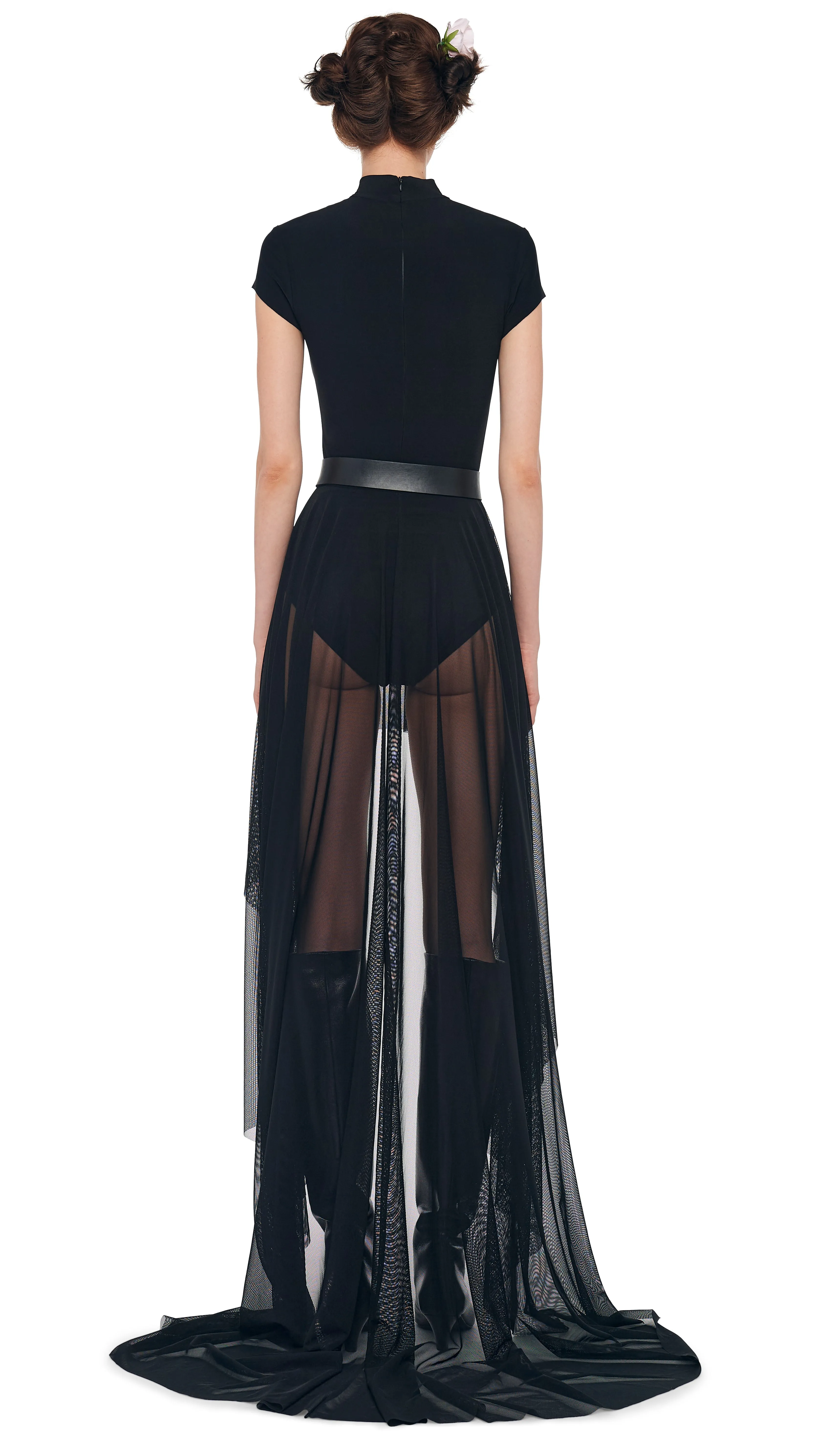 HI LOW MOCK NECK CAP SLEEVE GOWN sold by Norma Kamali product image thumbnail 3