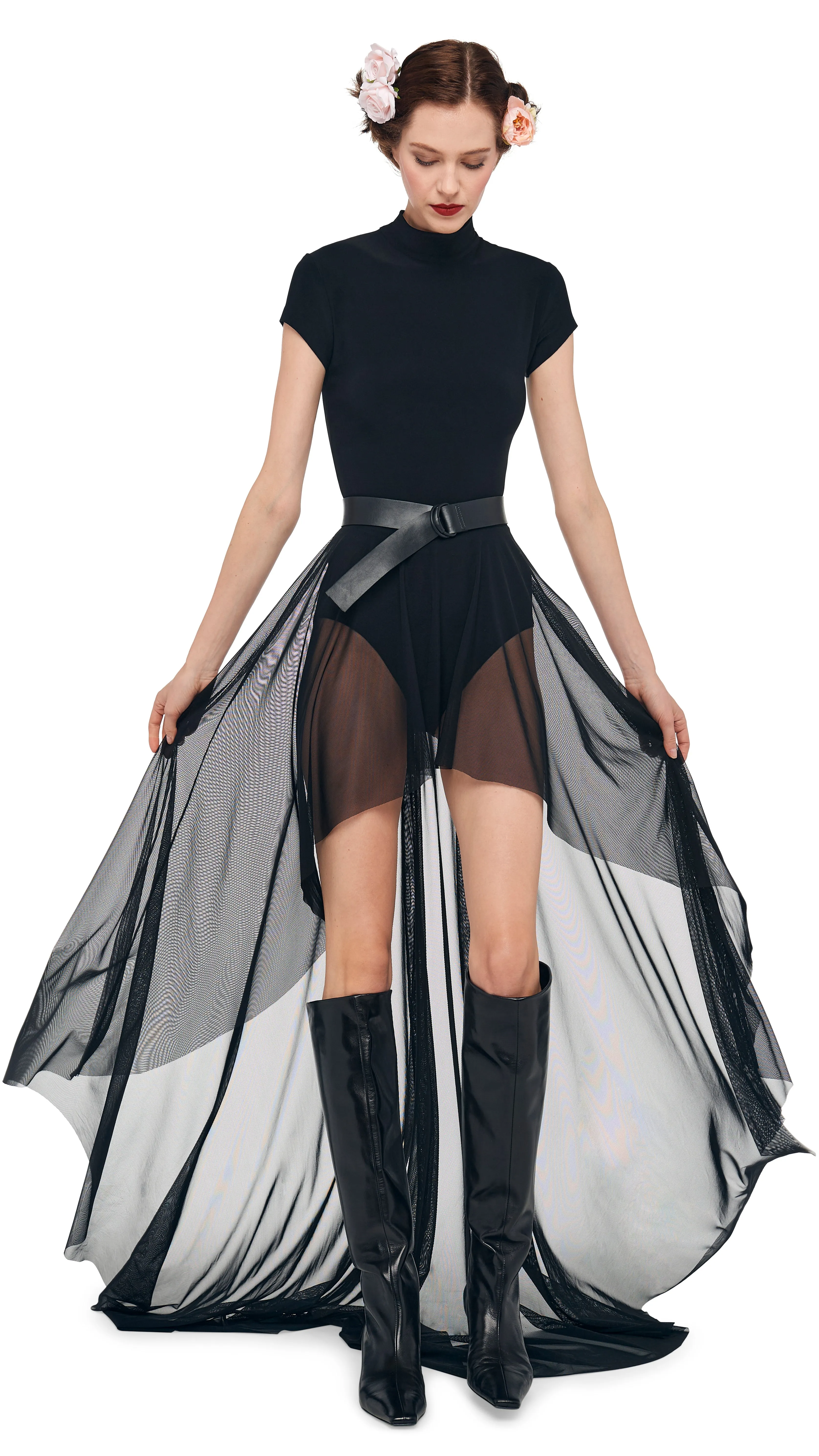 HI LOW MOCK NECK CAP SLEEVE GOWN sold by Norma Kamali product image thumbnail 4