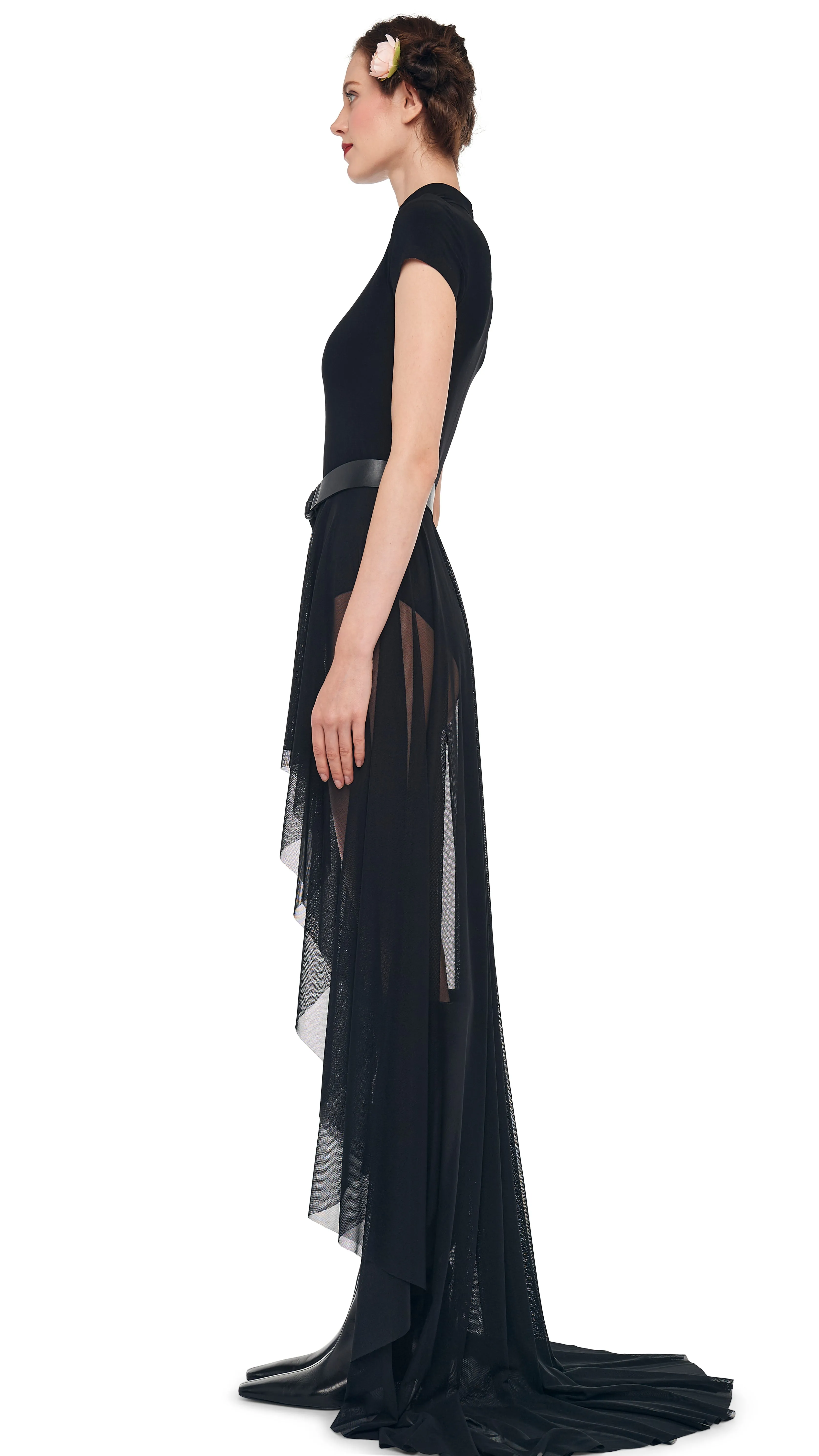 HI LOW MOCK NECK CAP SLEEVE GOWN sold by Norma Kamali product image thumbnail 2