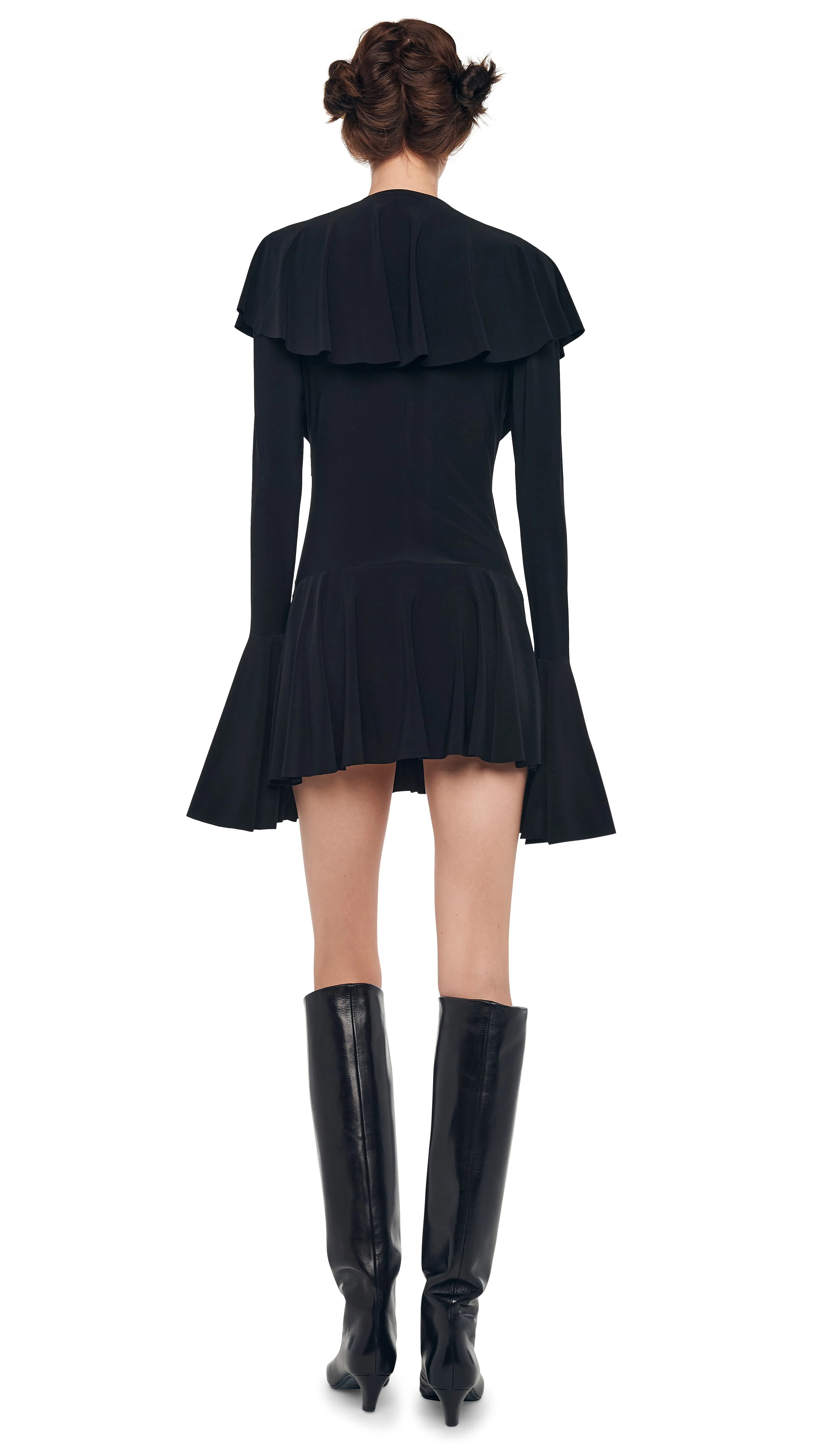 LS DEEP V RUFFLE MINI DRESS sold by Norma Kamali product image thumbnail 3