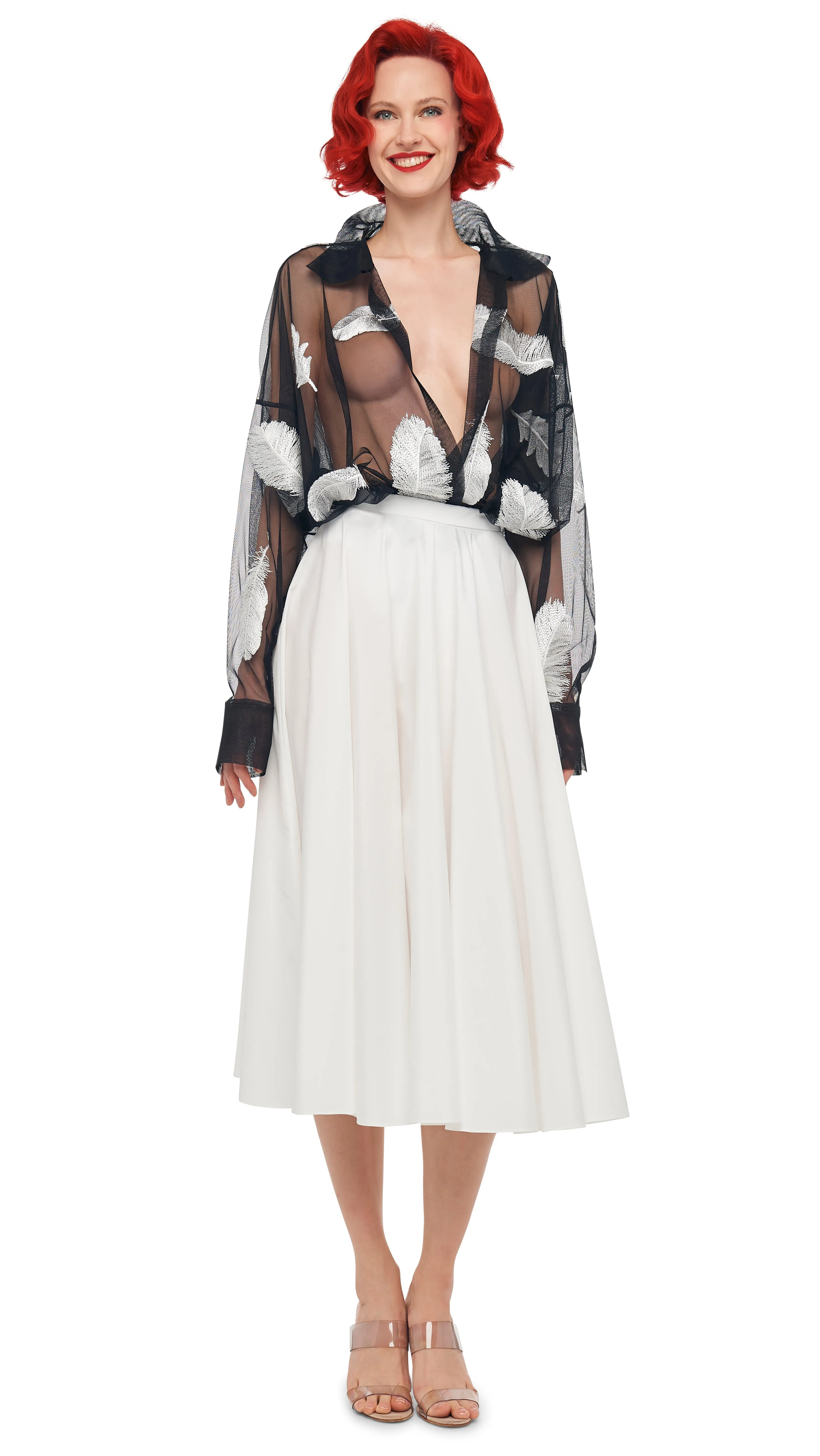 SUPER OVERSIZED BOYFRIEND NK SHIRT BODYSUIT sold by Norma Kamali