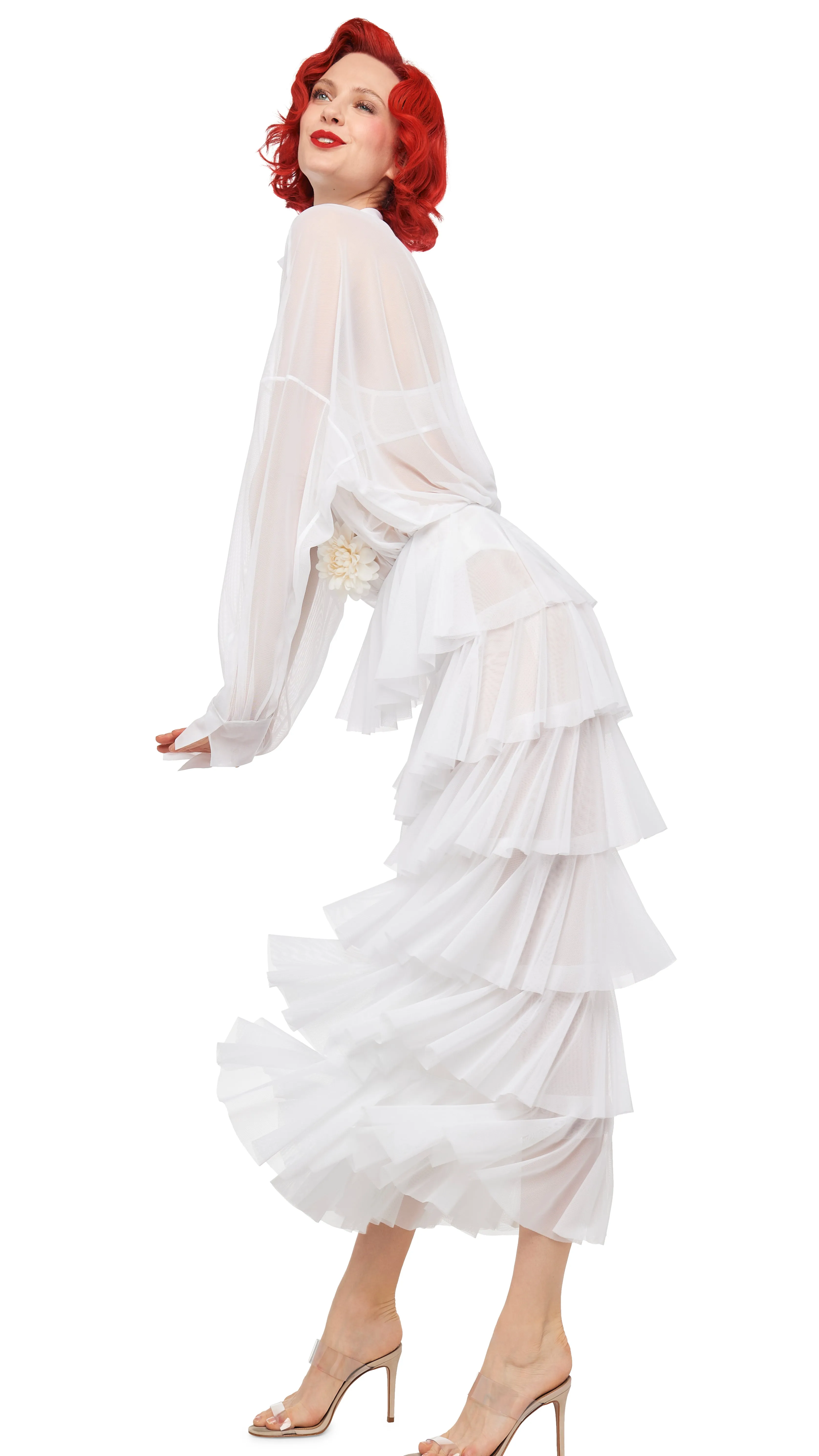 SUPER WIDE LEG RUFFLE PANT sold by Norma Kamali product image thumbnail 5