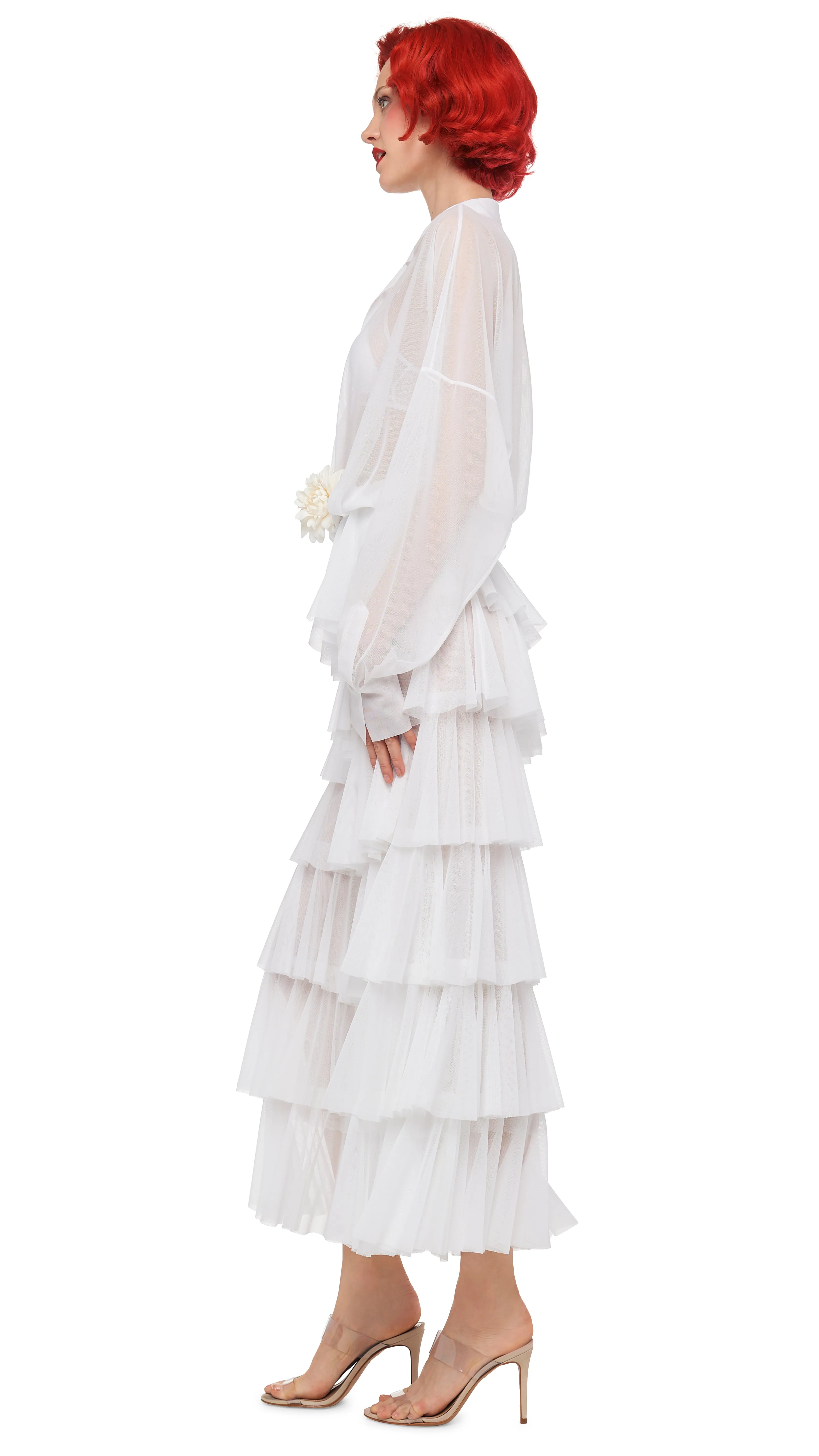 SUPER WIDE LEG RUFFLE PANT sold by Norma Kamali product image thumbnail 2