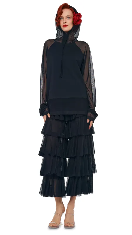 SUPER WIDE LEG RUFFLE PANT sold by Norma Kamali