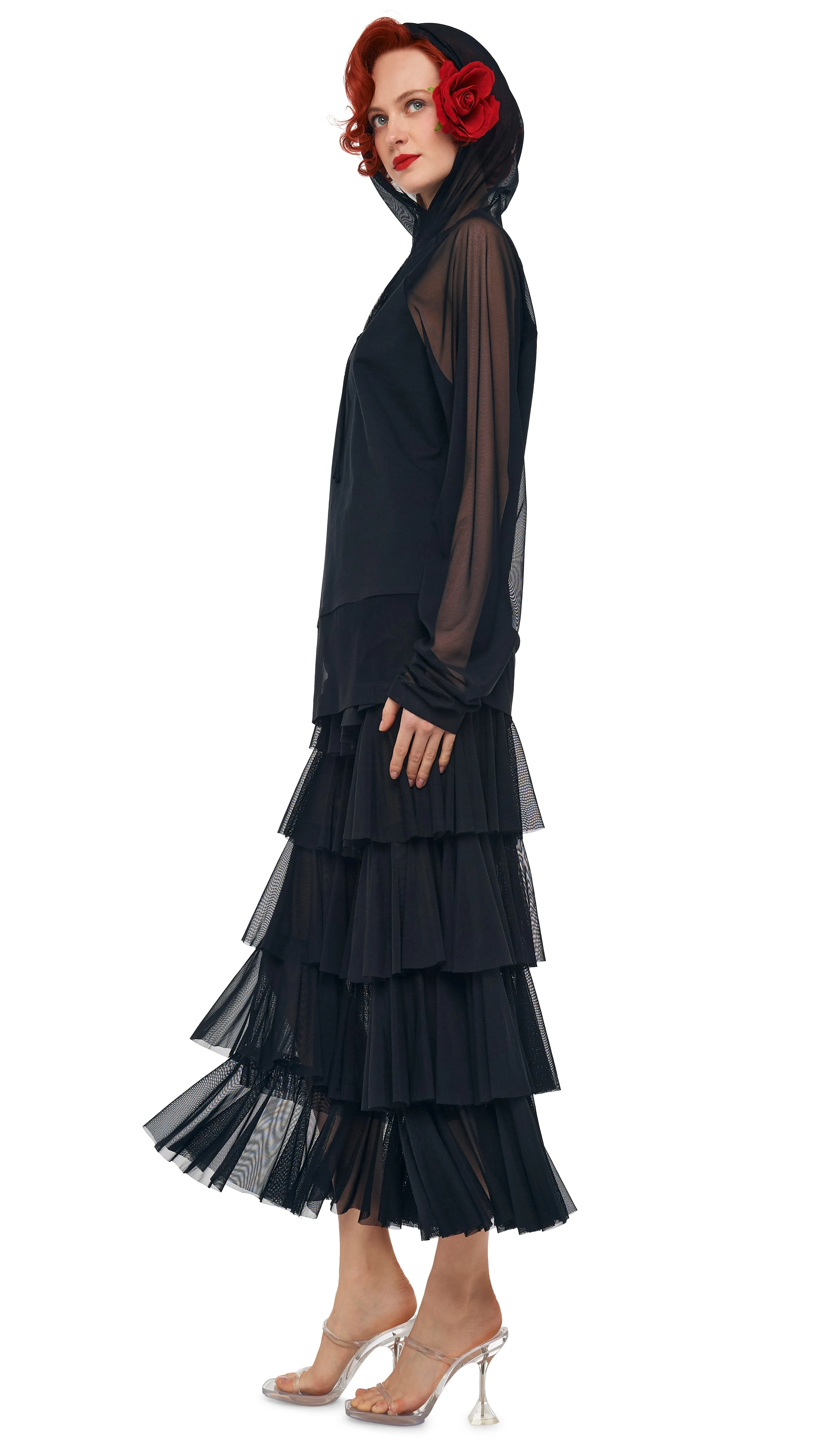 SUPER WIDE LEG RUFFLE PANT sold by Norma Kamali product image thumbnail 2