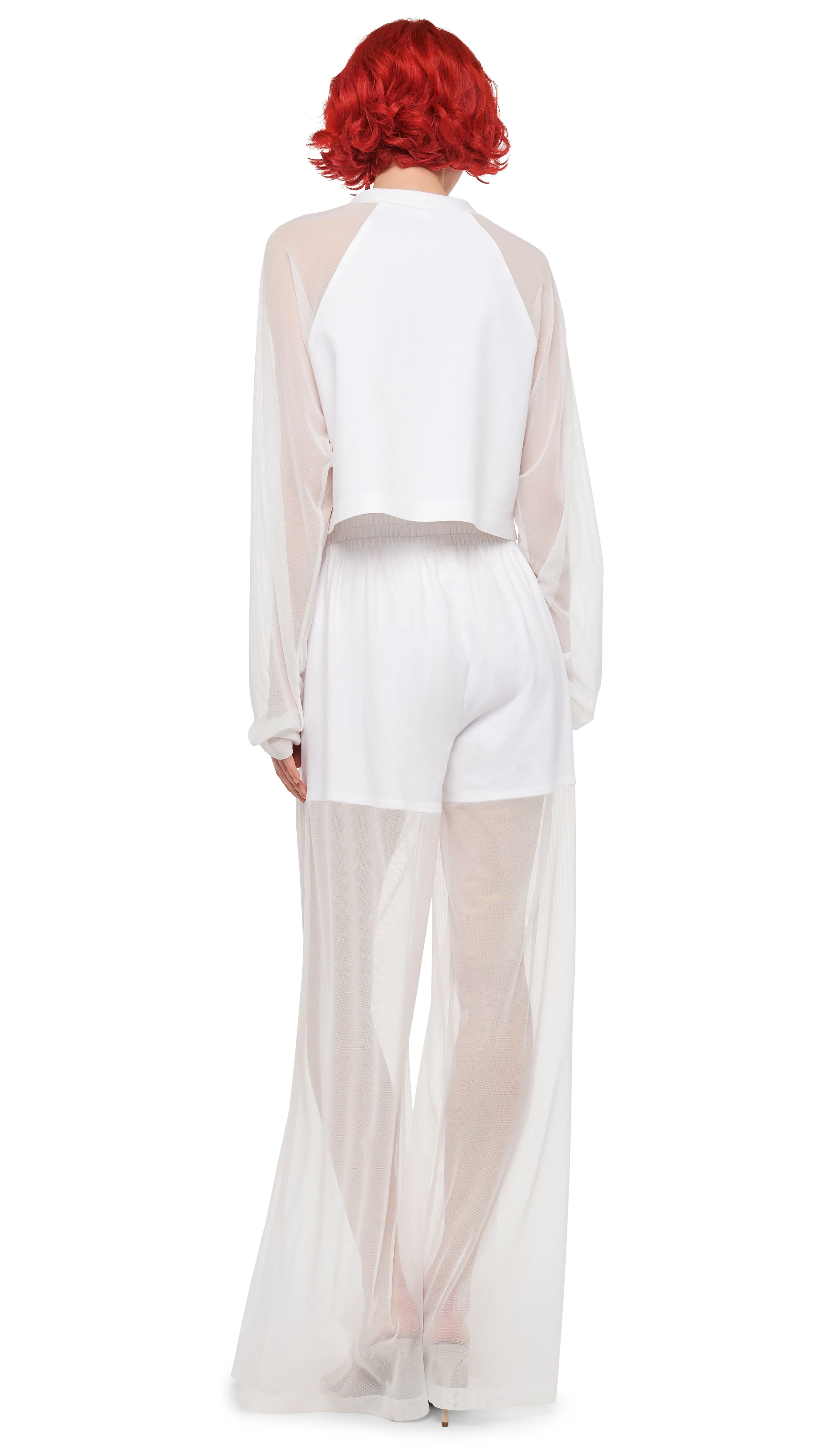 OVERSIZED RAGLAN SLEEVE CROPPED TOP W/ MESH sold by Norma Kamali product image thumbnail 3