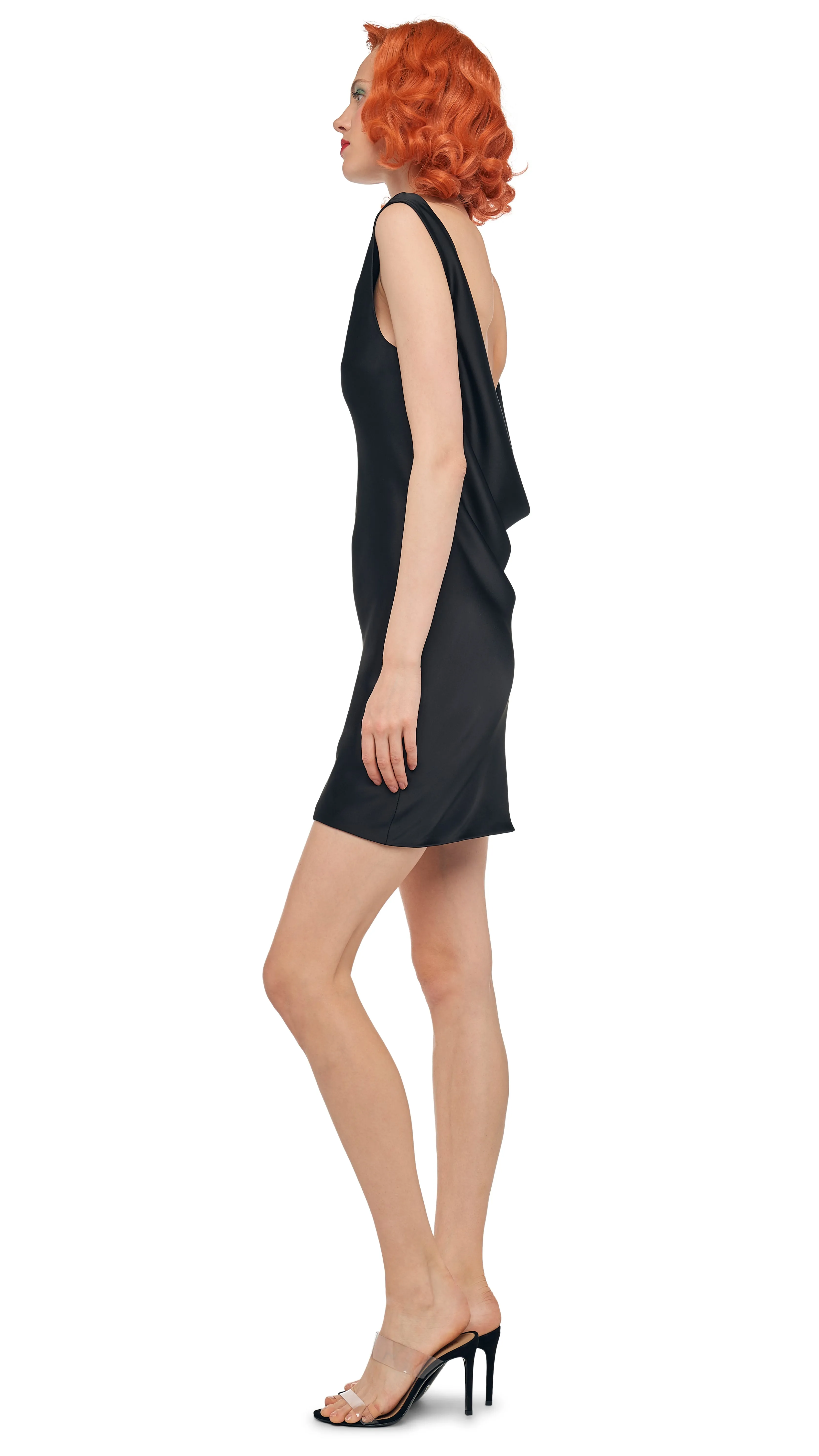 SLEEVELESS LOW BACK DRAPE MINI DRESS sold by Norma Kamali product image thumbnail 2