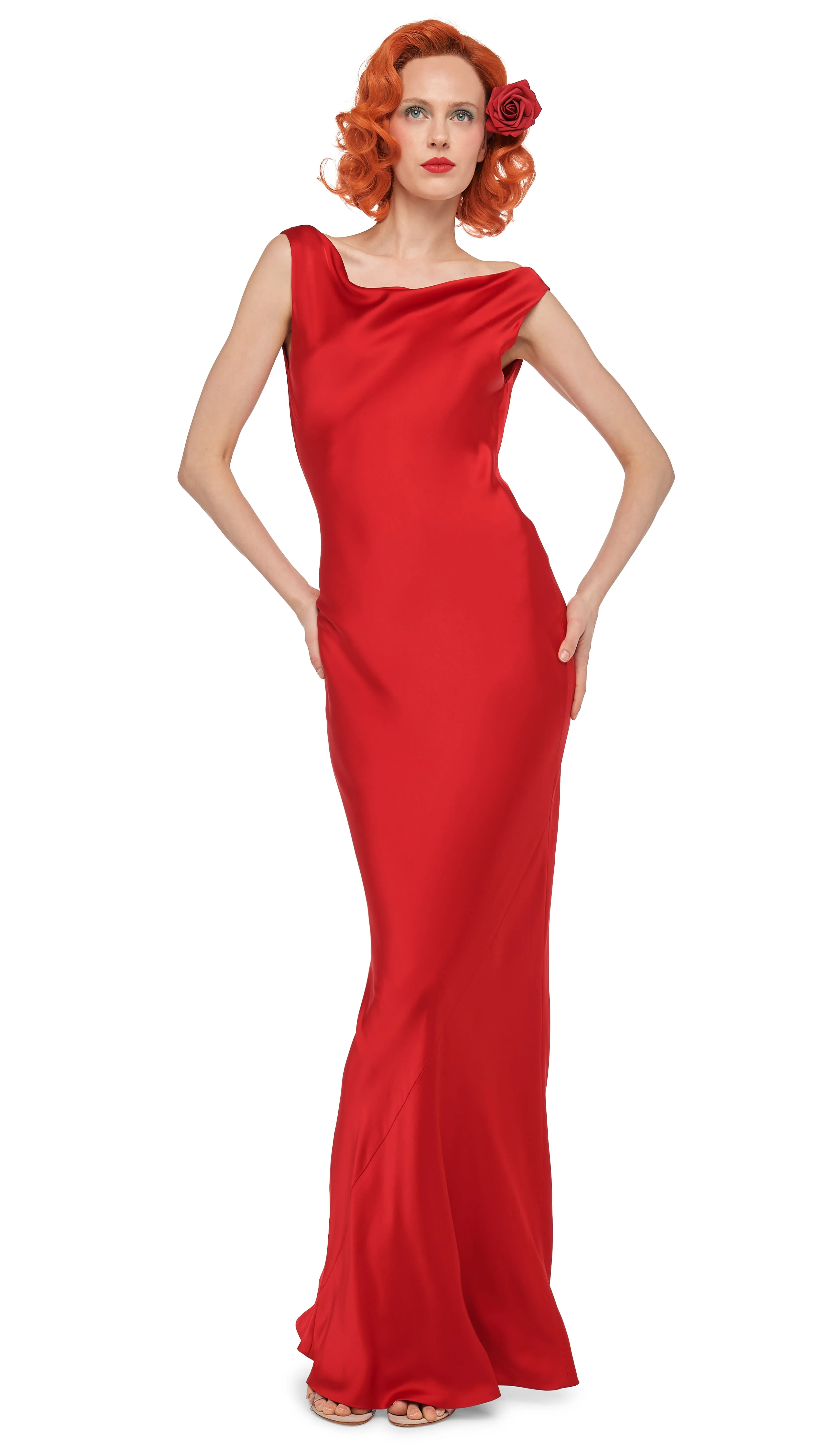 SLEEVELESS LOW BACK DRAPE GOWN sold by Norma Kamali