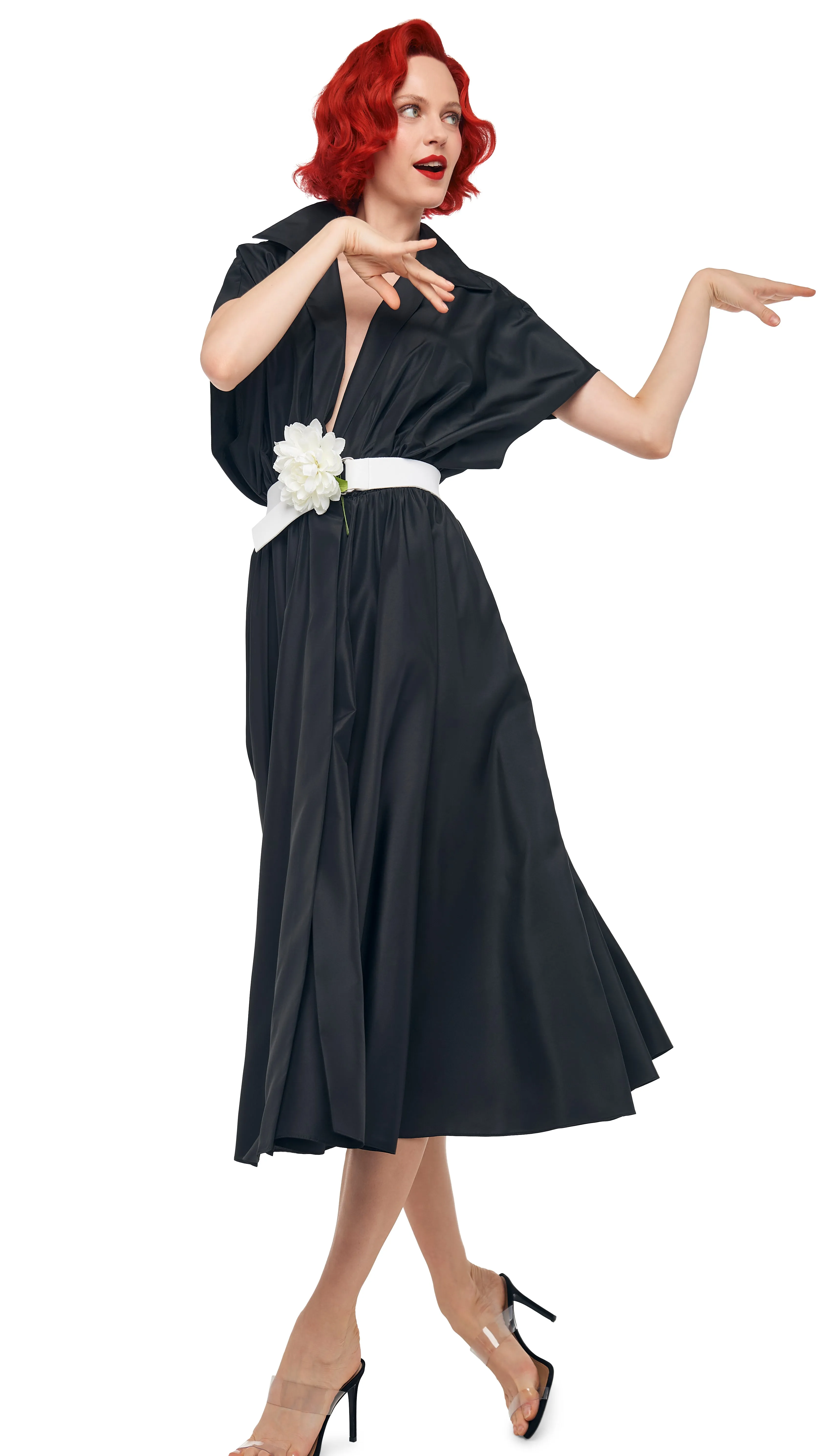 SUPER OS SLEEVELESS BF NK SHIRT FLARED DRESS sold by Norma Kamali product image thumbnail 5