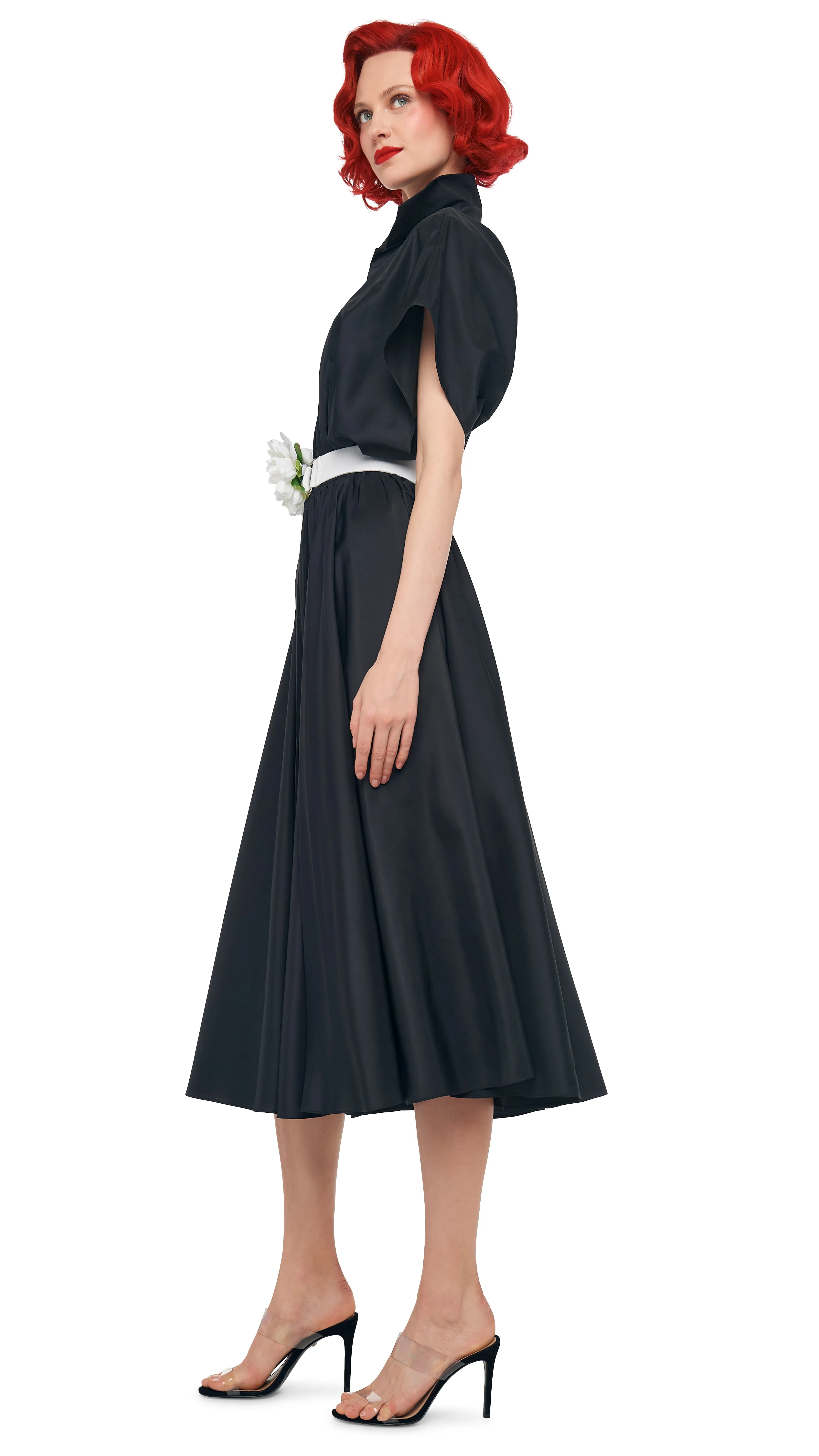 SUPER OS SLEEVELESS BF NK SHIRT FLARED DRESS sold by Norma Kamali product image thumbnail 2