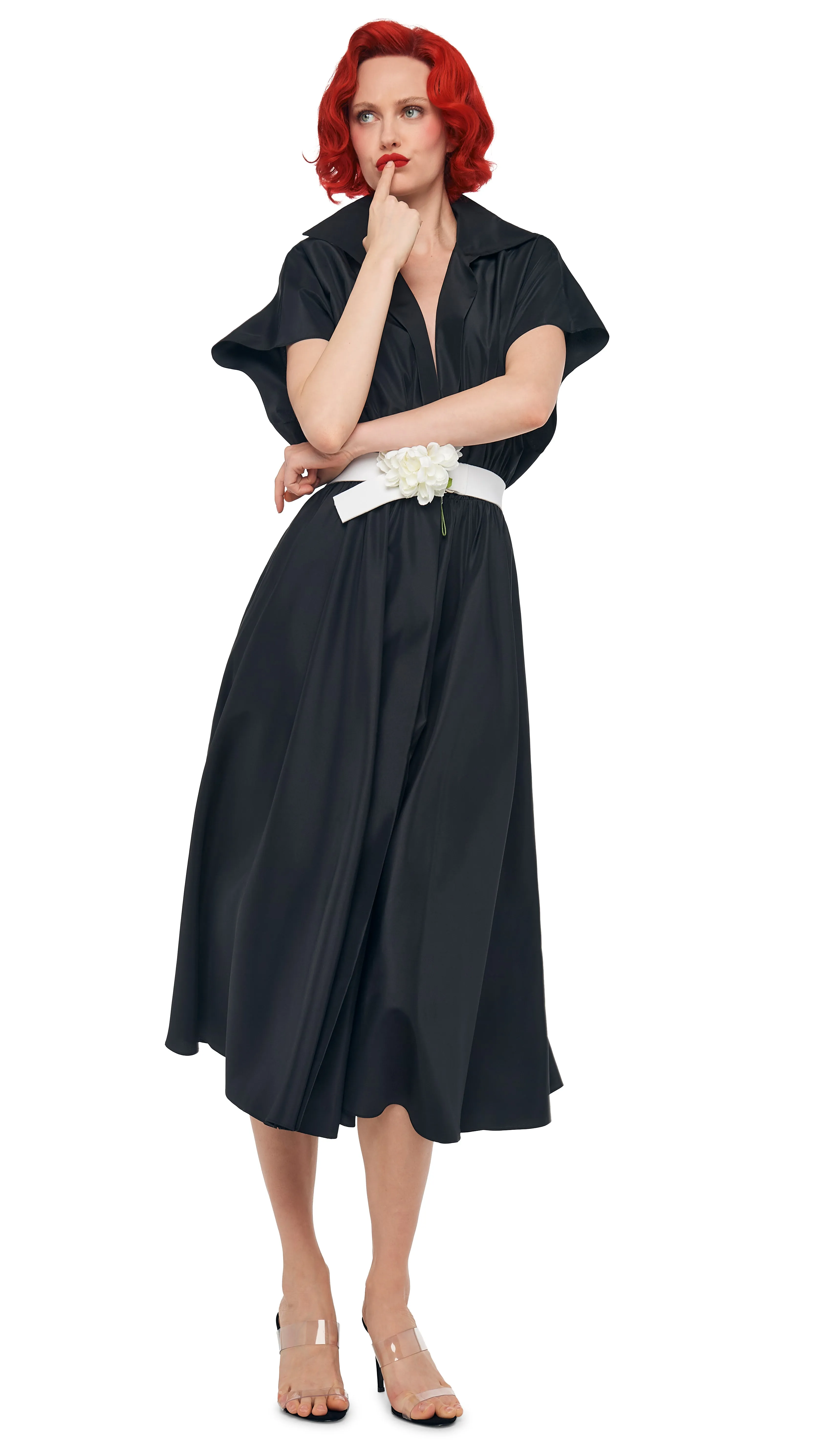 SUPER OS SLEEVELESS BF NK SHIRT FLARED DRESS sold by Norma Kamali product image thumbnail 4