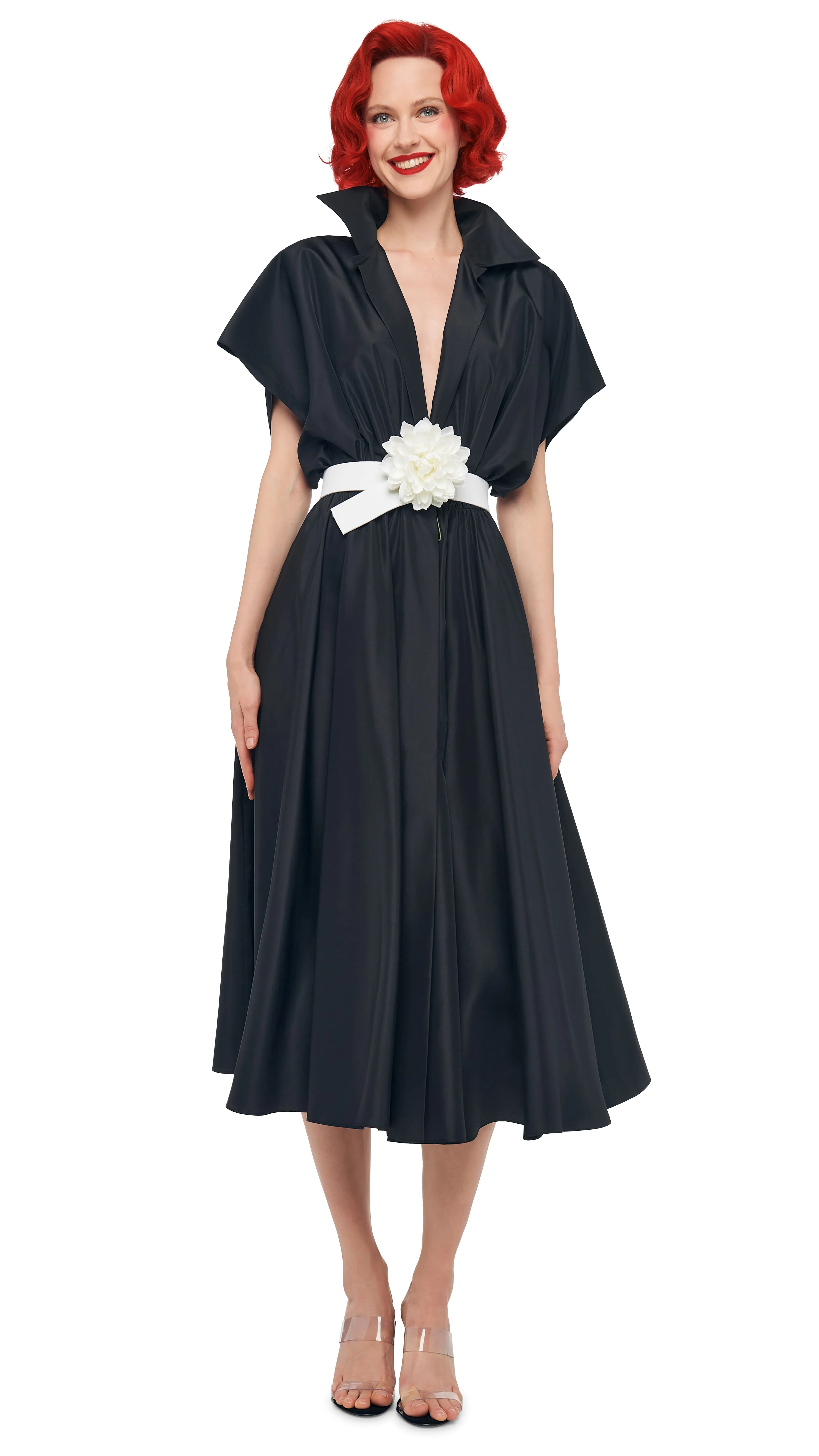 SUPER OS SLEEVELESS BF NK SHIRT FLARED DRESS sold by Norma Kamali