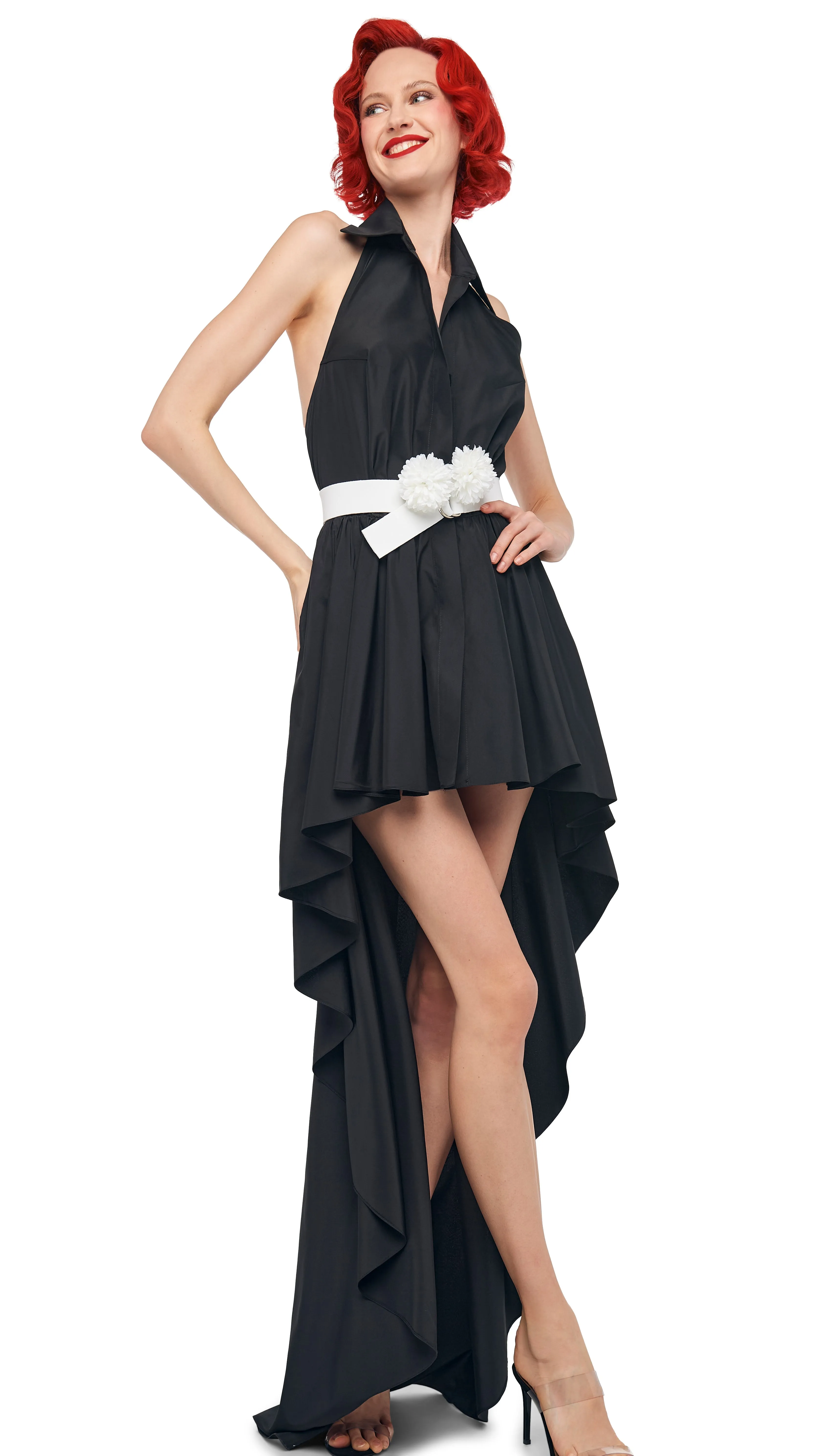 HI LOW NK HALTER FLARED DRESS sold by Norma Kamali product image thumbnail 5