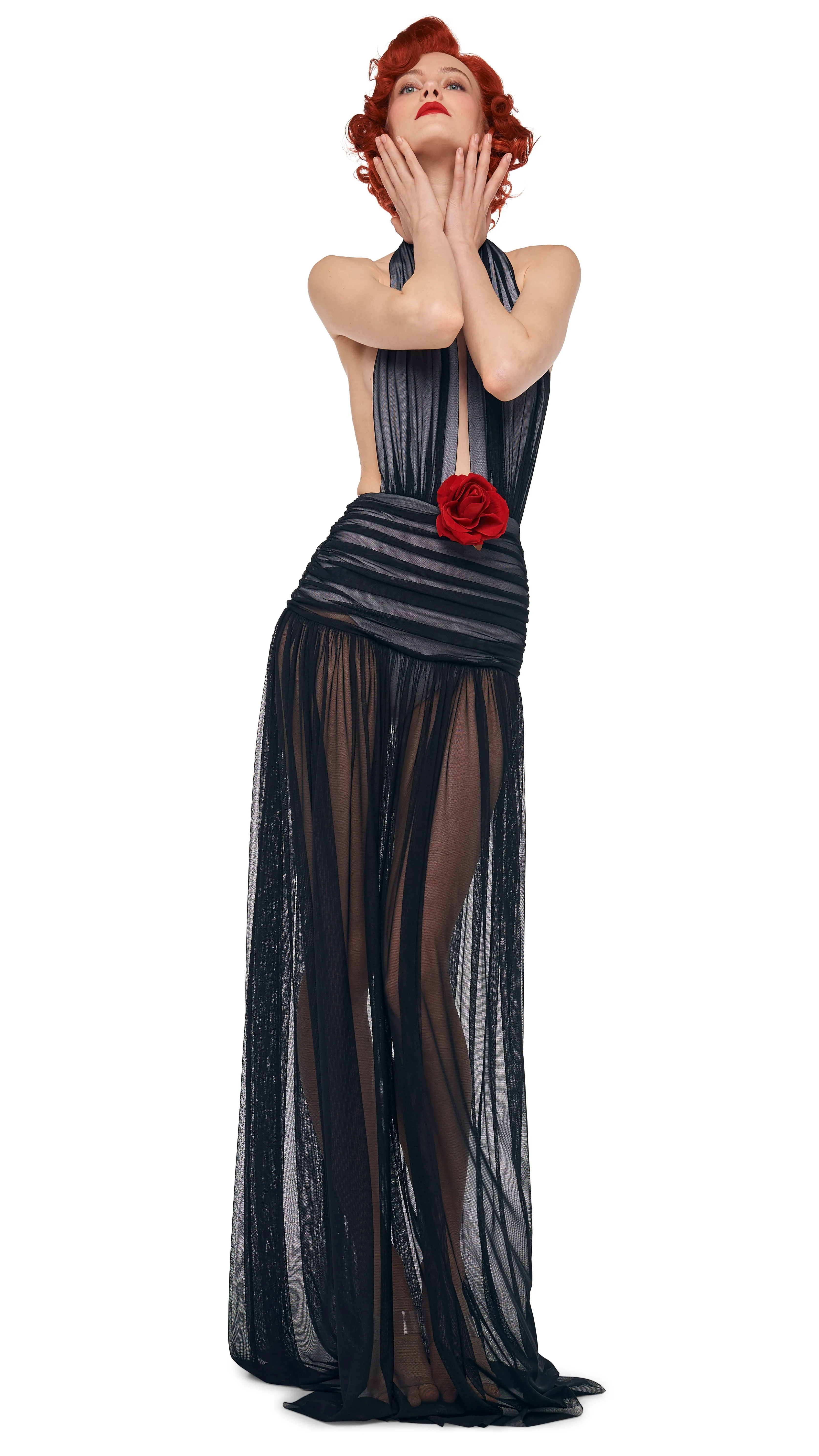 HALTER SHIRRED GOWN sold by Norma Kamali product image thumbnail 4