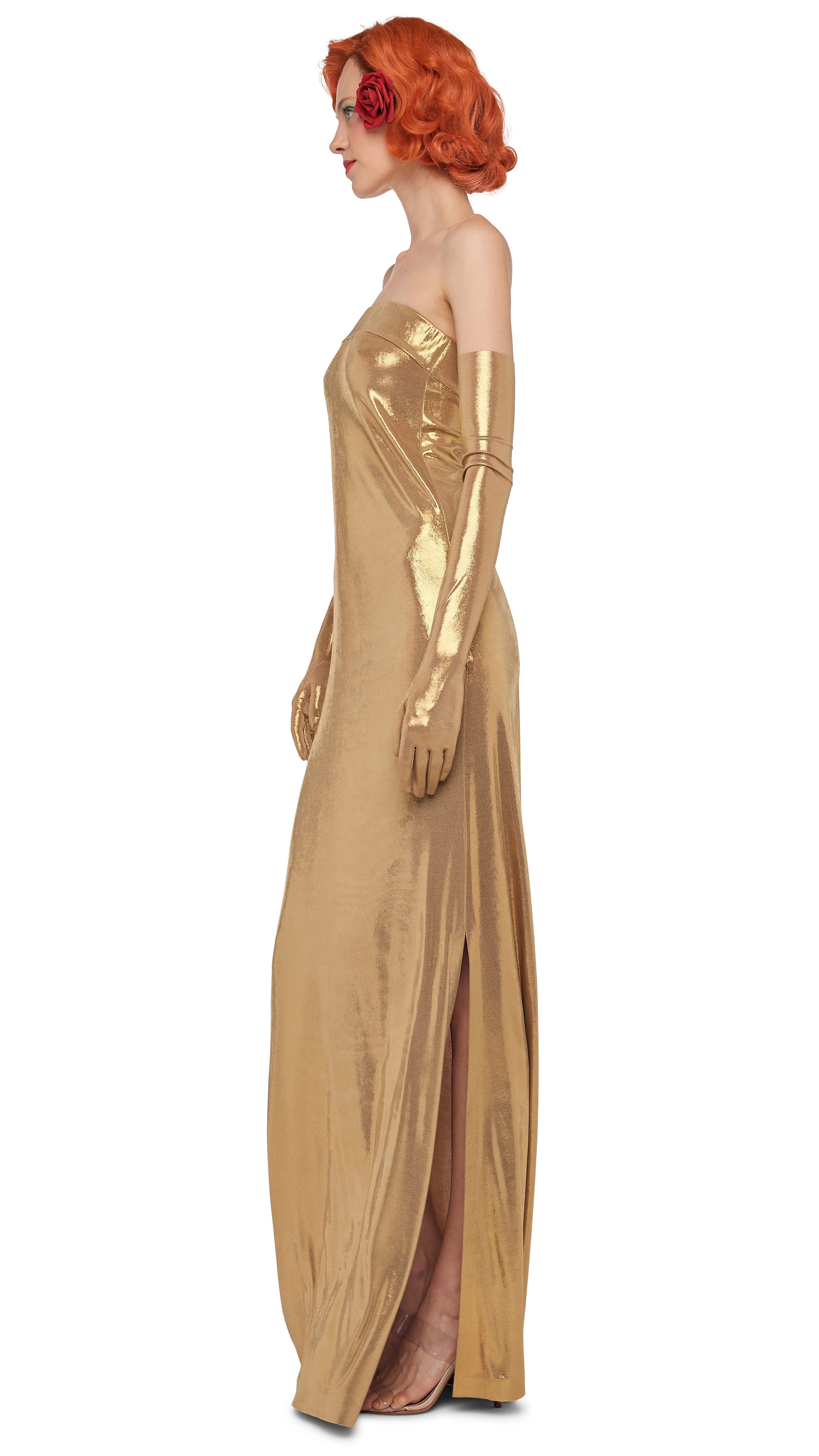 STRAPLESS TAILORED SIDE SLIT GOWN sold by Norma Kamali product image thumbnail 2