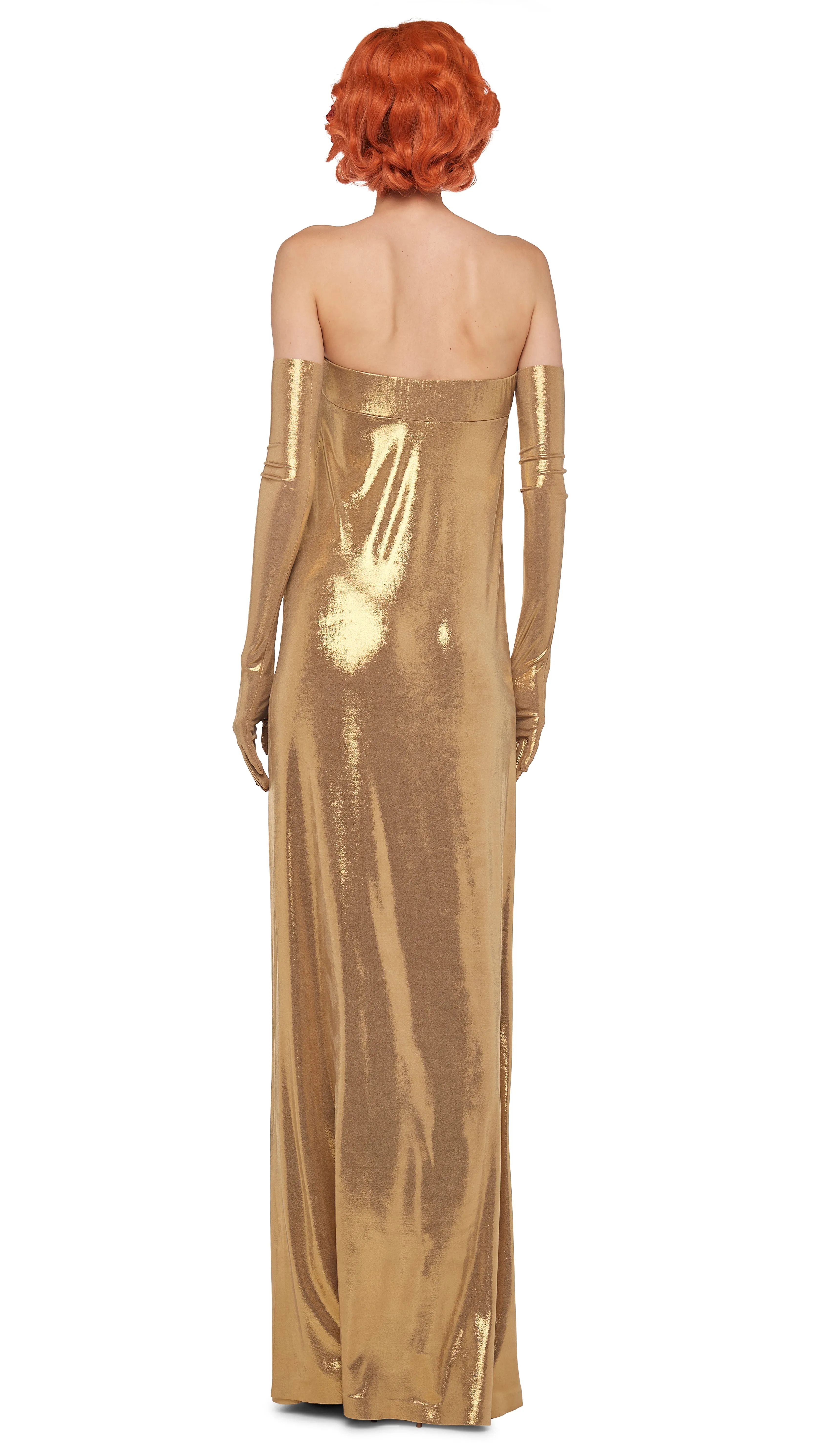 STRAPLESS TAILORED SIDE SLIT GOWN sold by Norma Kamali product image thumbnail 3