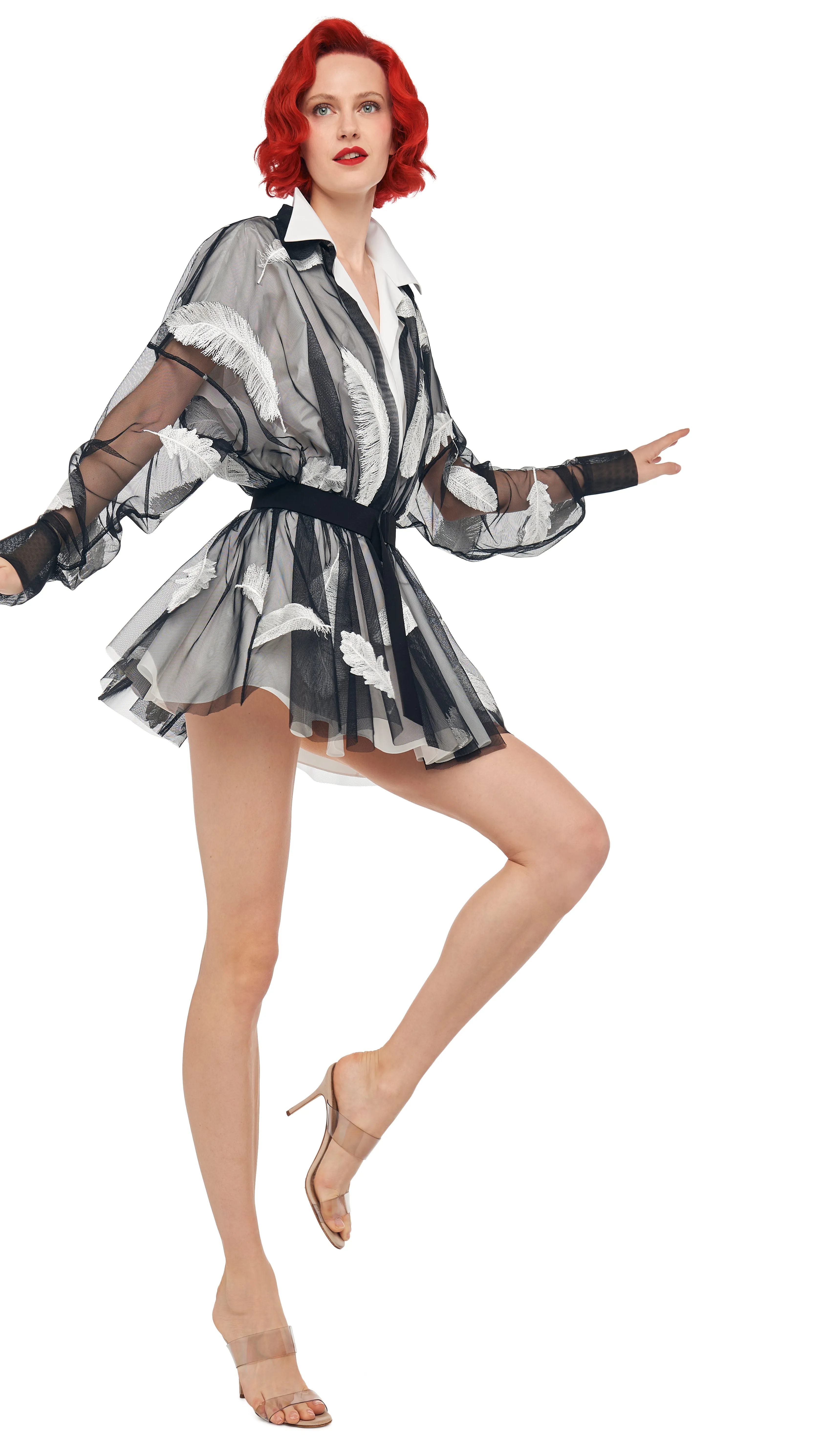 SUPER OS BF NK SHIRT FLARED MINI DRESS sold by Norma Kamali product image thumbnail 5