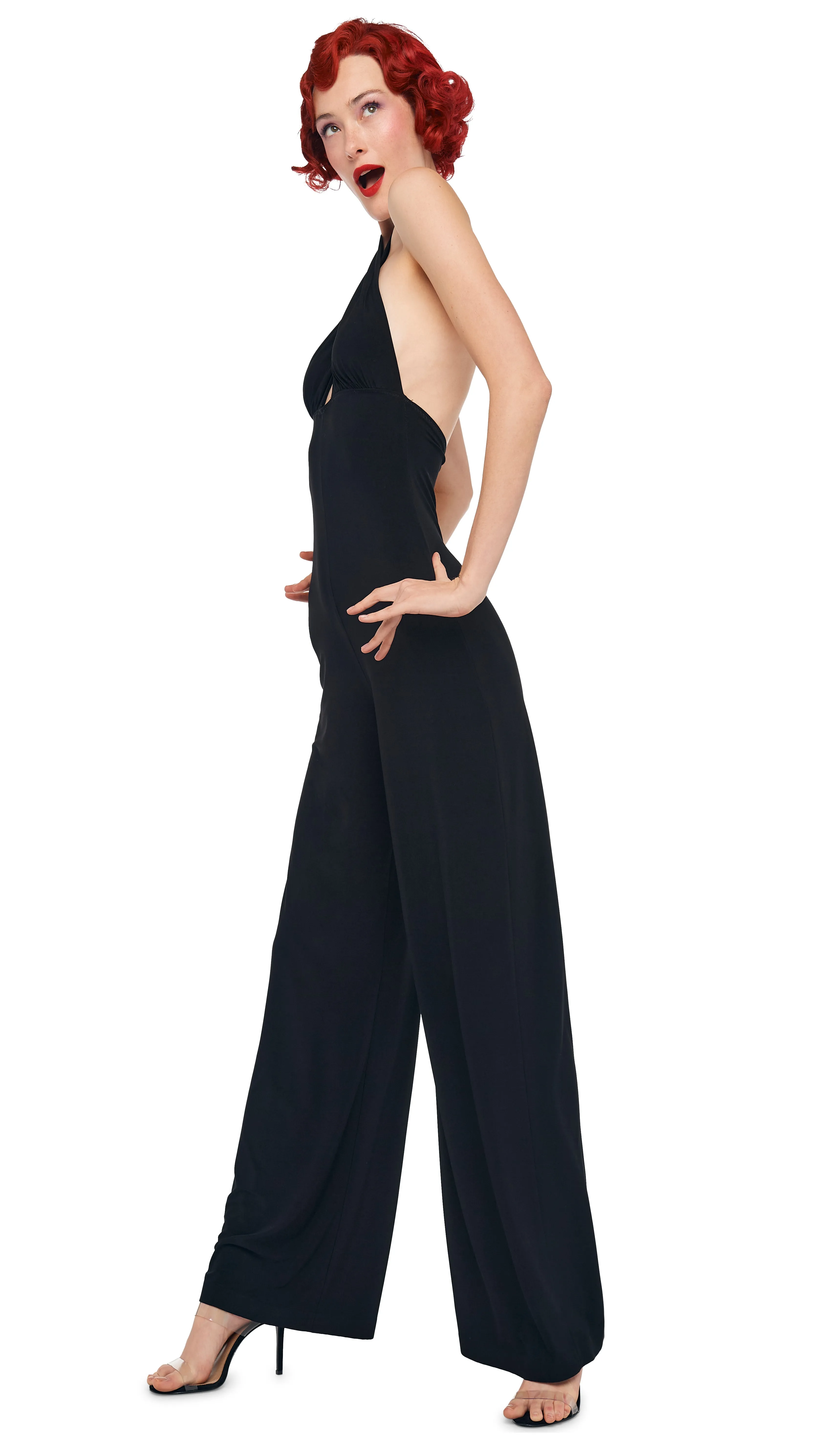 CROSS HALTER STRAIGHT LEG JUMPSUIT sold by Norma Kamali product image thumbnail 5